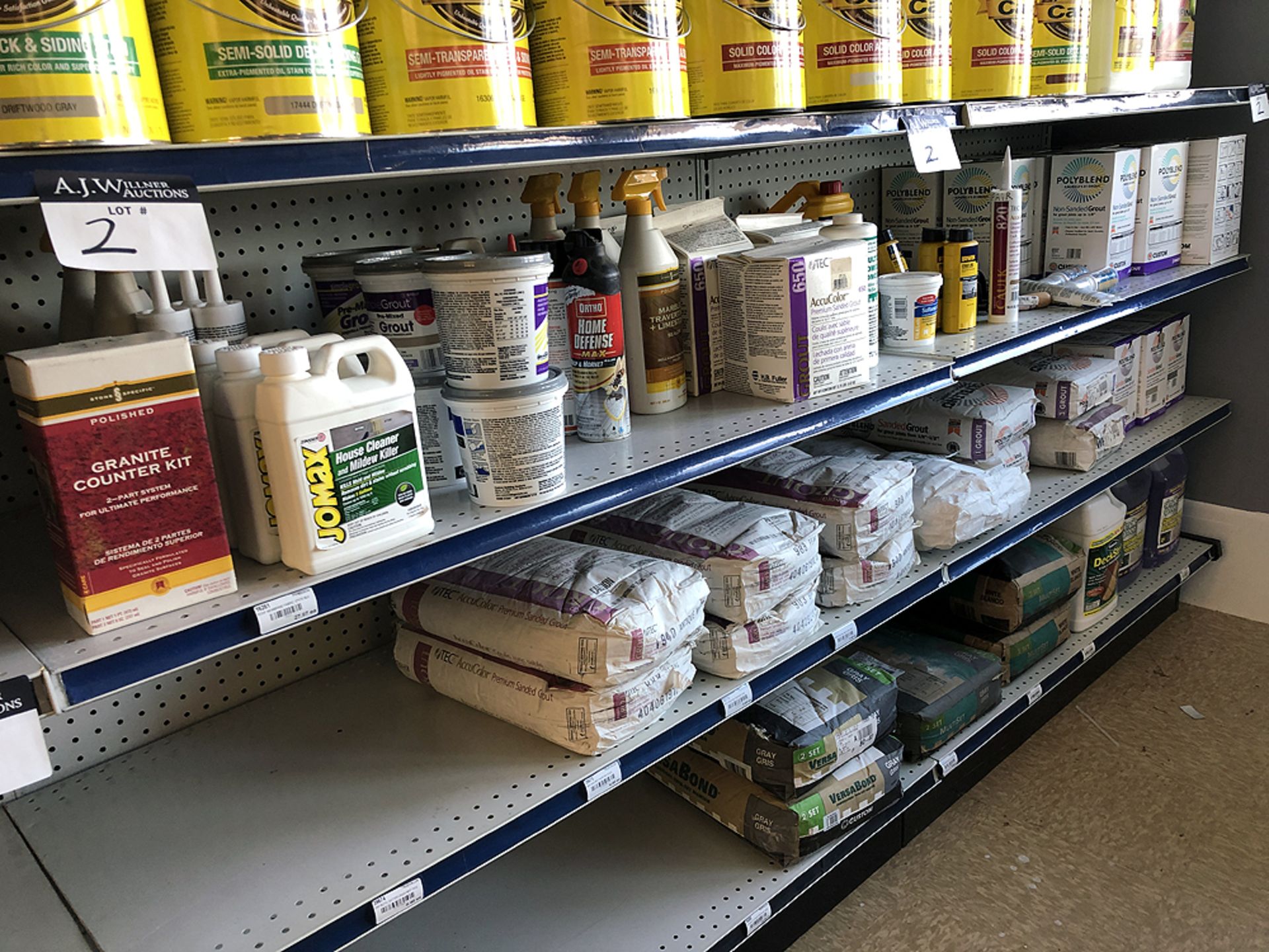 3 Shelves: Grout, Driveway Cleaner & Versabond