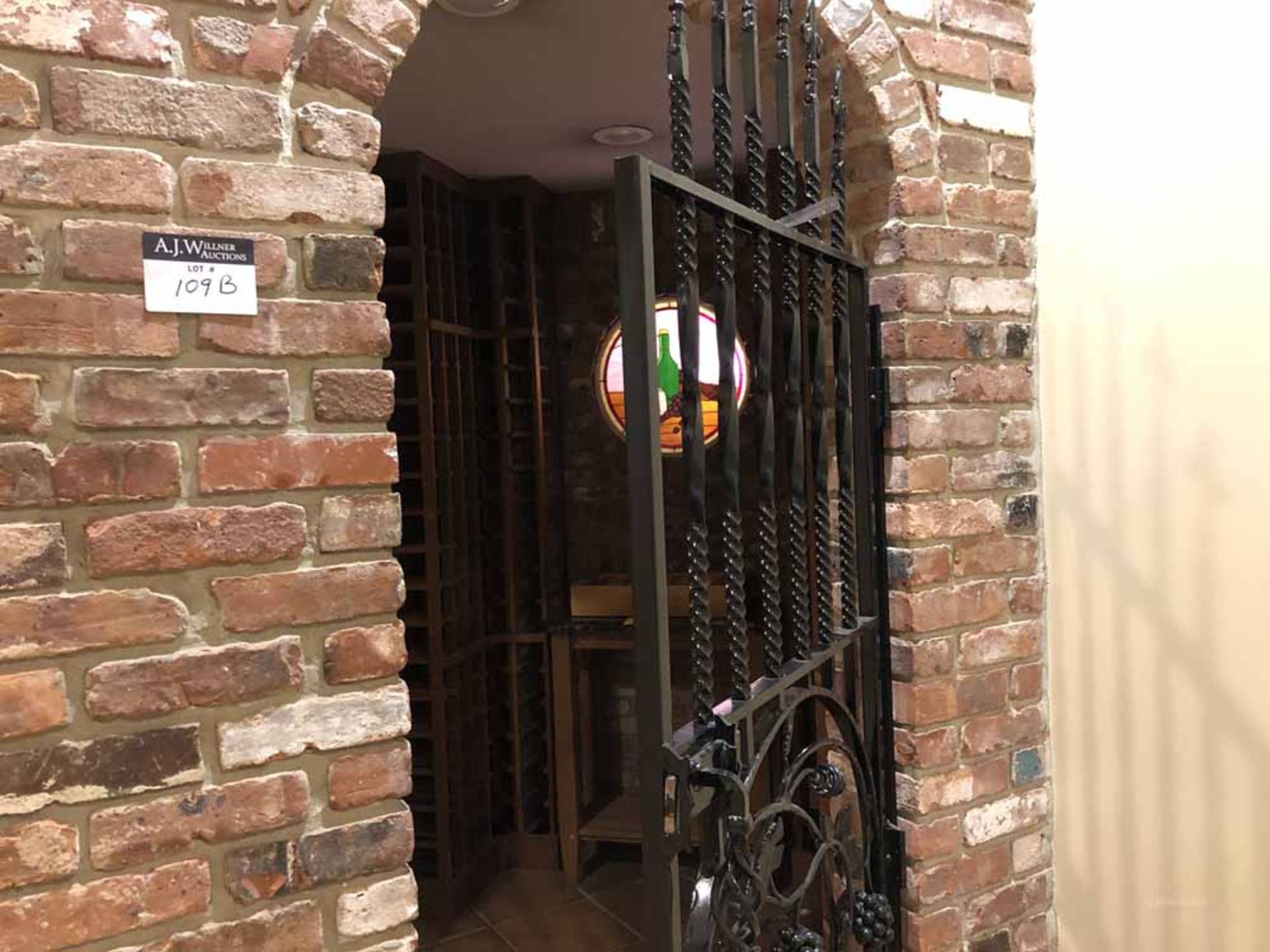 Wine Cellar,Wrought Iron Gate,100 Bottles Capacity - Image 6 of 11