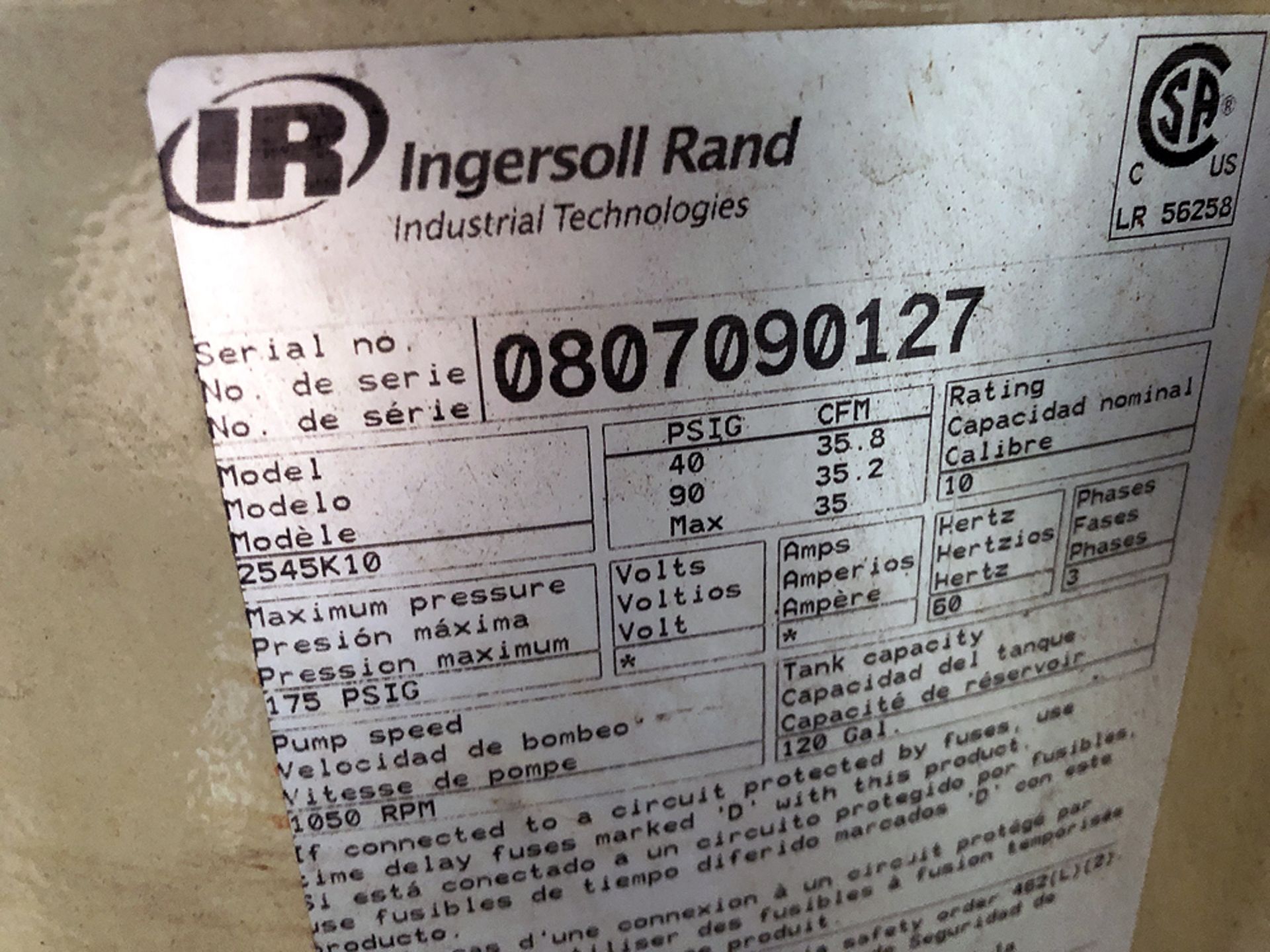 Ingersol Rand Compressor - Image 7 of 8