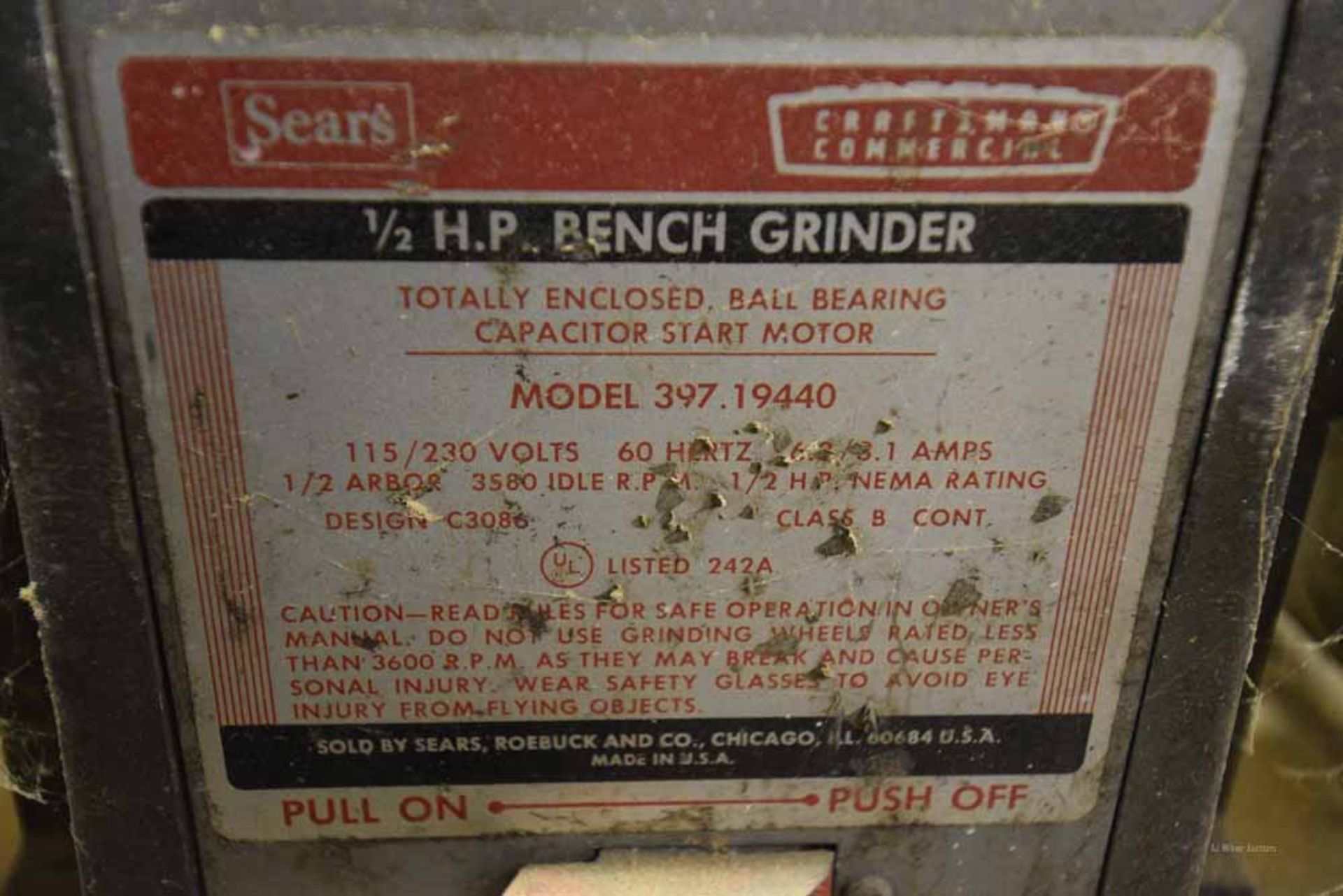 Sears Dual-End Bench Grinder & Makita 14" Chop Saw - Image 3 of 5