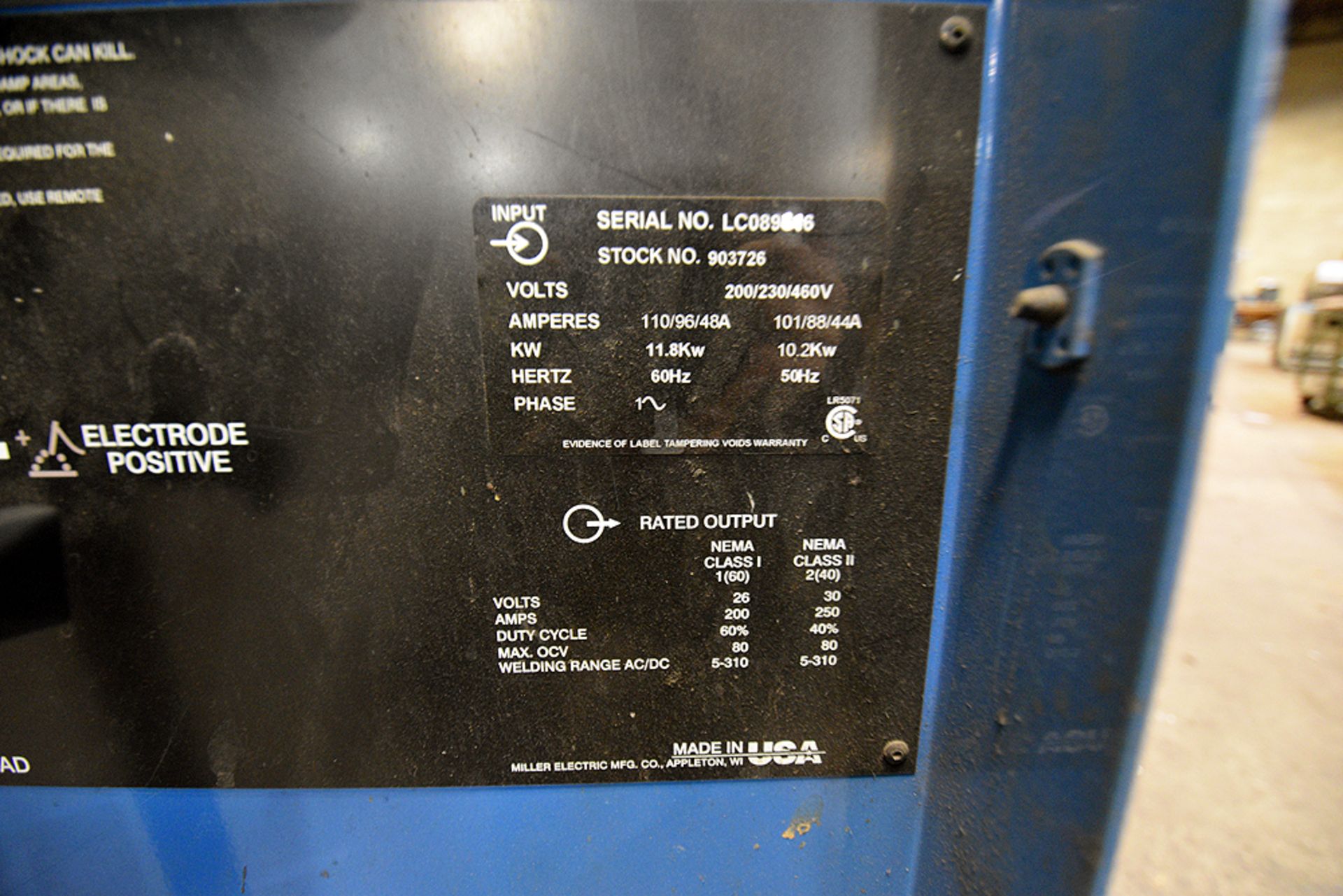 Miller Syncrowave 250 DX Tig Welder, s/n LC089816, w/ Anchor Cooling System - Image 4 of 6