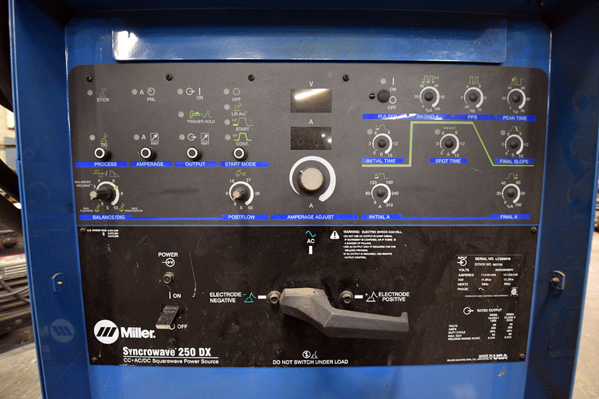 Miller Syncrowave 250 DX Tig Welder, s/n LC089816, w/ Anchor Cooling System - Image 3 of 6