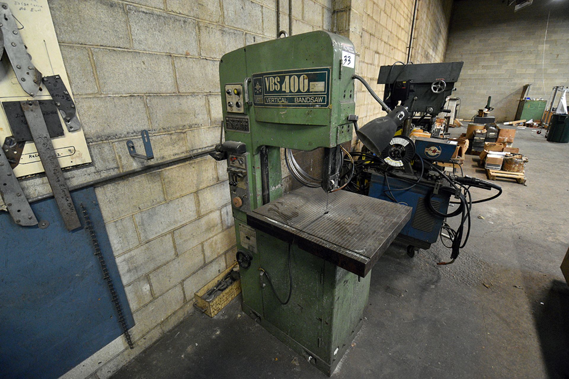 Jet Vertical Bandsaw 16" Throat w/ Butt Welder, Model VBS400 s/n 402401 - Image 2 of 6