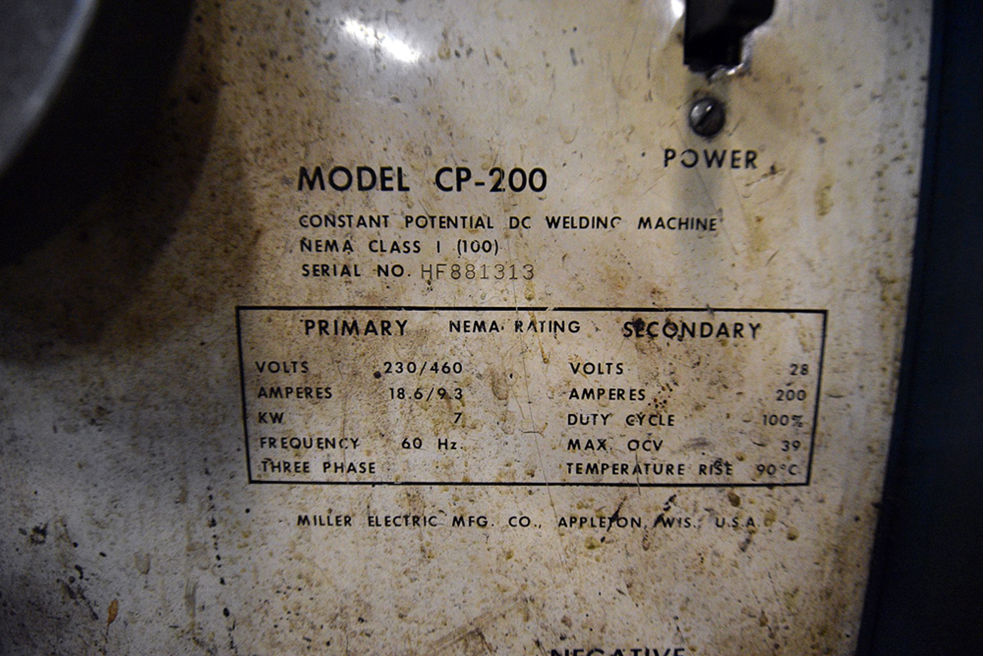 Miller Mig Welder, Model CP-200 s/n HF881313 - Image 5 of 6