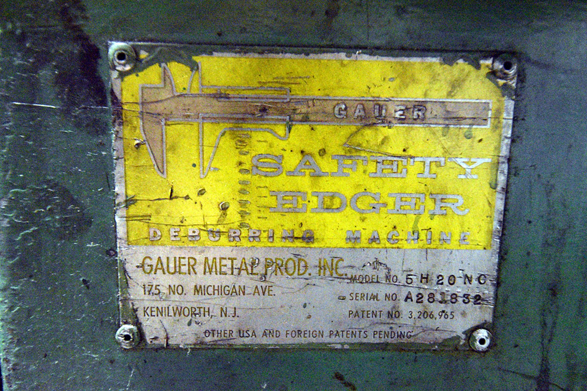 Gauer Safety Edger (Deburring Machine), Model 5H20N0 s/n A28I832 - Image 5 of 5