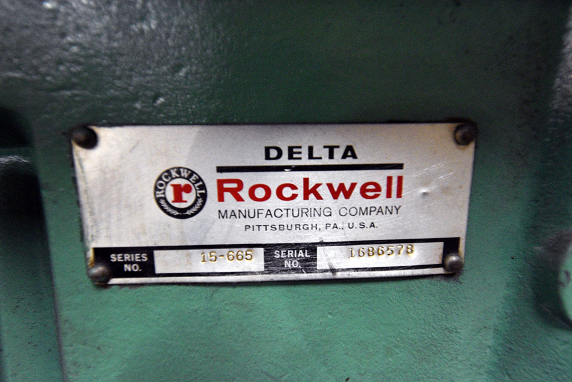 Delta-Rockwell Vertical Single Pedestal Drill Press, Model 15-665 s/n 1686578 - Image 4 of 4