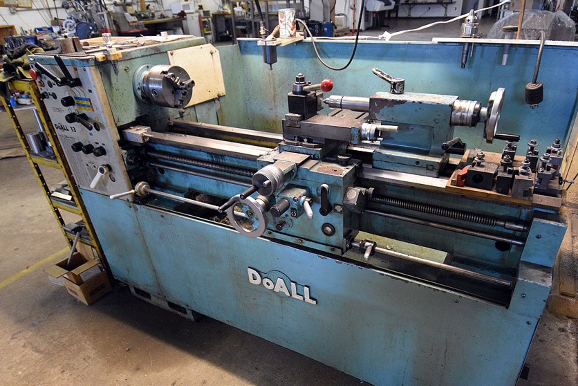 DoAll 13 engine lathe, s/n 0259070, 13” x 42”, w/ 3- jaw chuck, tool holder, tailstock