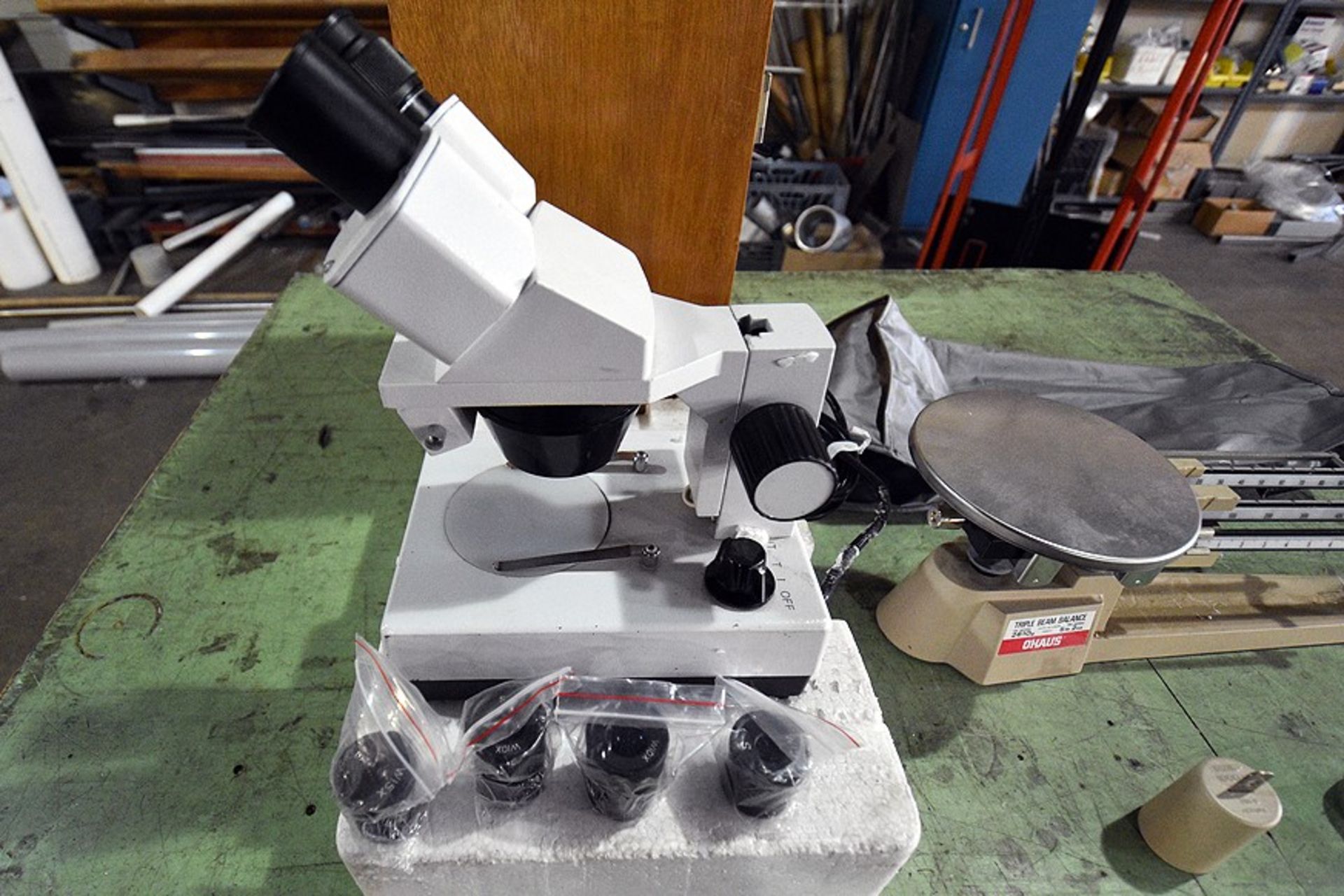 (1) Microscope w/ Lenses and (1) Triple Beam Balance Scale w/ Weights - Image 4 of 5