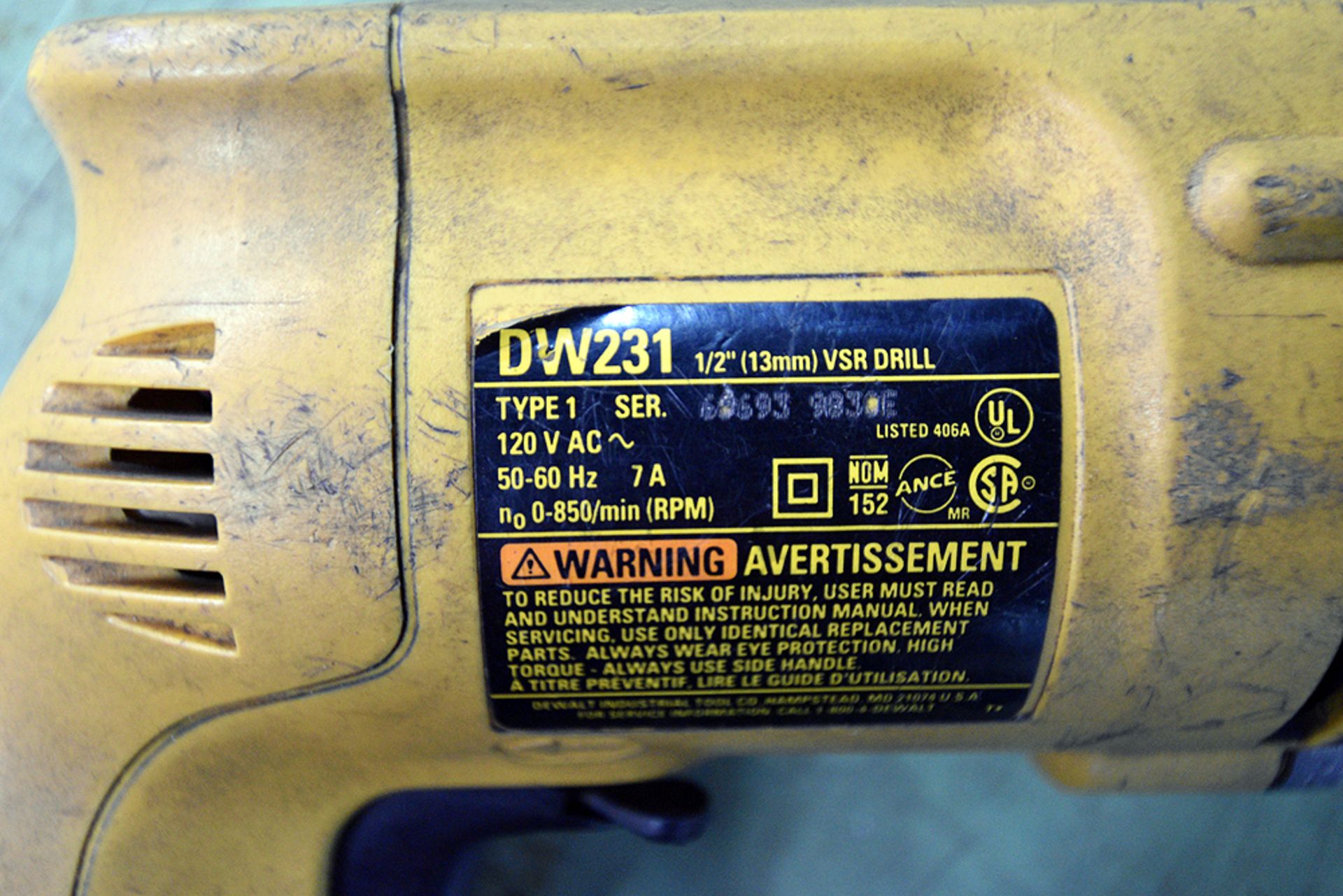 (1) DeWalt DW140 1/2" Reversing Drill and (1) DeWalt BW231 1/2" VSR Drill - Image 5 of 5