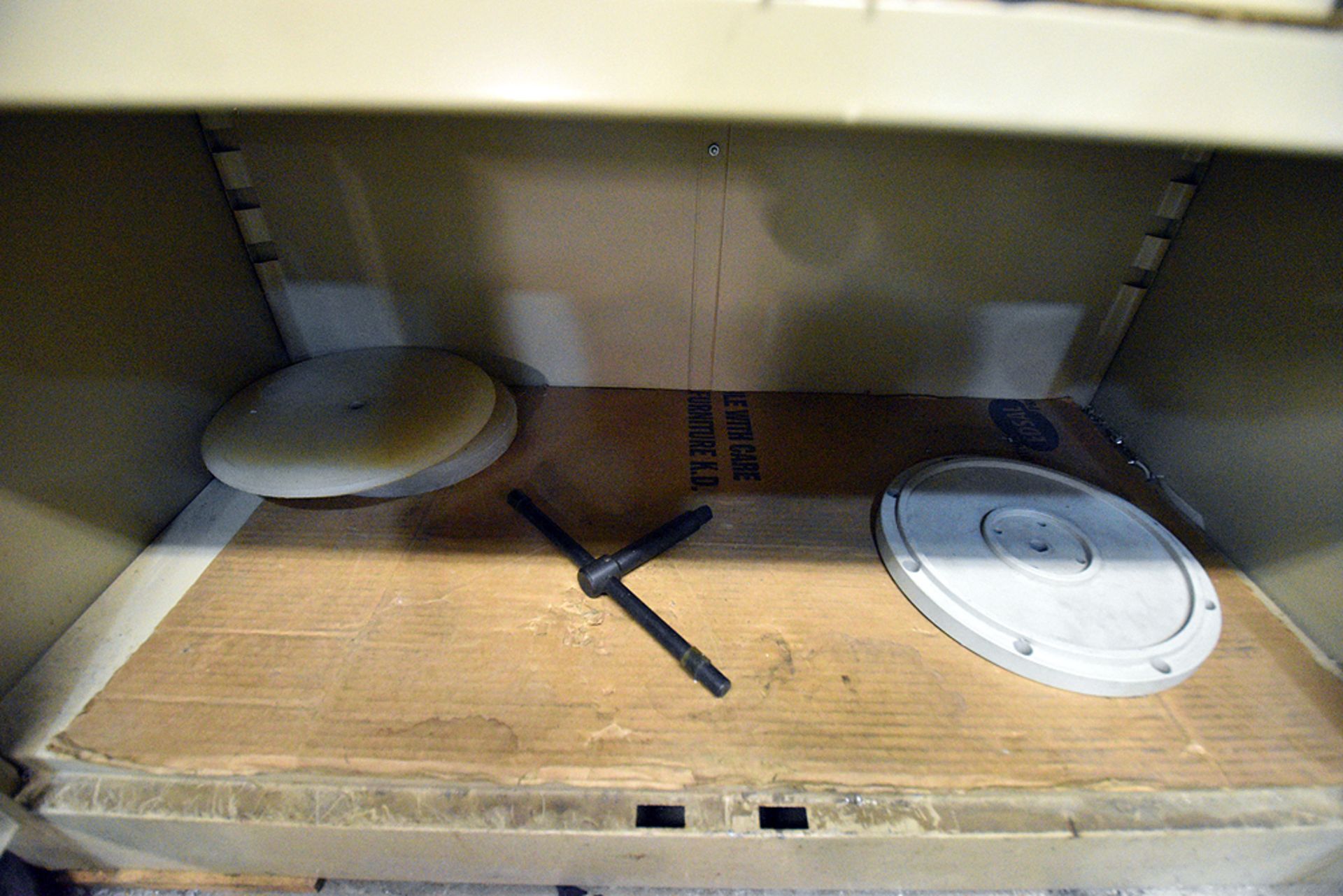 Contents of Work Area (Ass't Chucks, Drill Bits, Bench Vise, Arbor Press, Cabinet, Work Benches, - Image 13 of 15