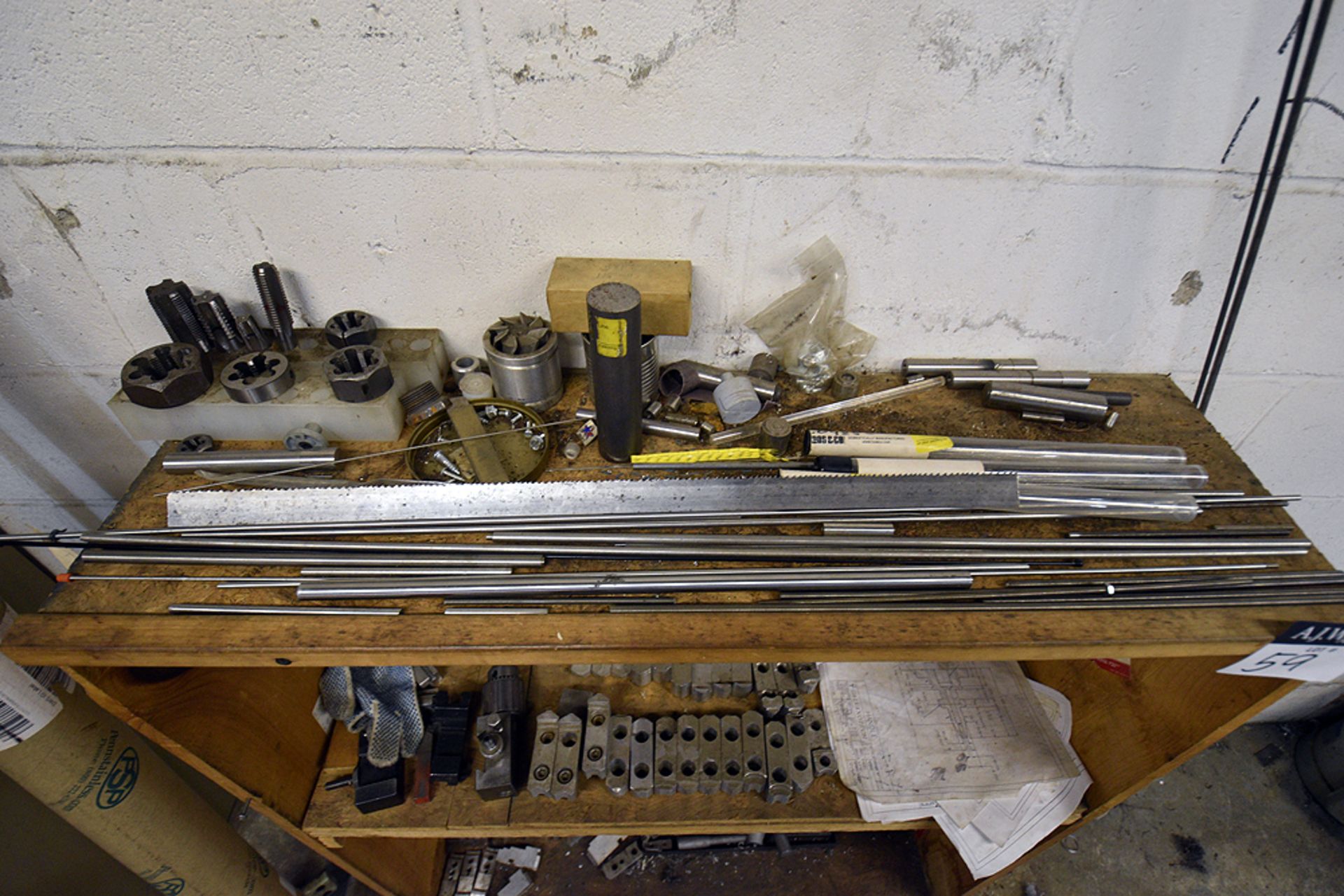 Contents of Work Area (Ass't Chucks, Drill Bits, Bench Vise, Arbor Press, Cabinet, Work Benches, - Image 5 of 15