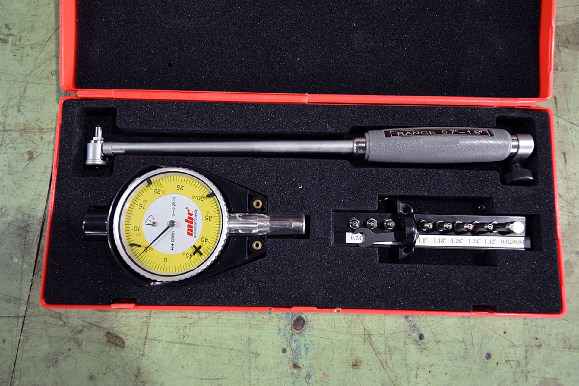 (1) Xtender 1.4"-6" Dial Bore Gauge, (1) MHC 0.7"-1.5" Dial Bore Gauge, (1) 0-6" Depth Gauge, (1) . - Image 4 of 10