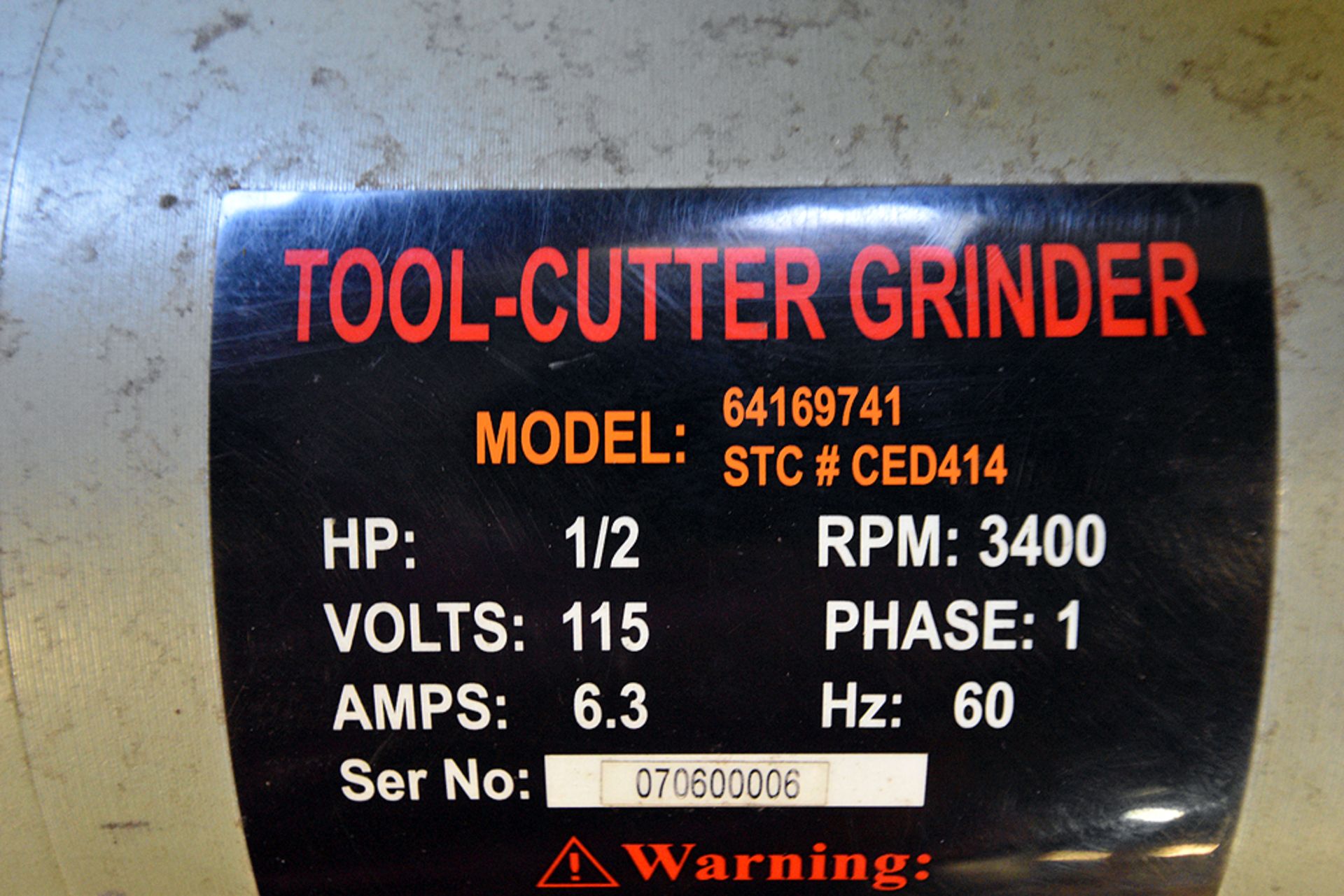 Tool cutter/grinder model 64169741, ½ H.P., w/ stand - Image 3 of 3