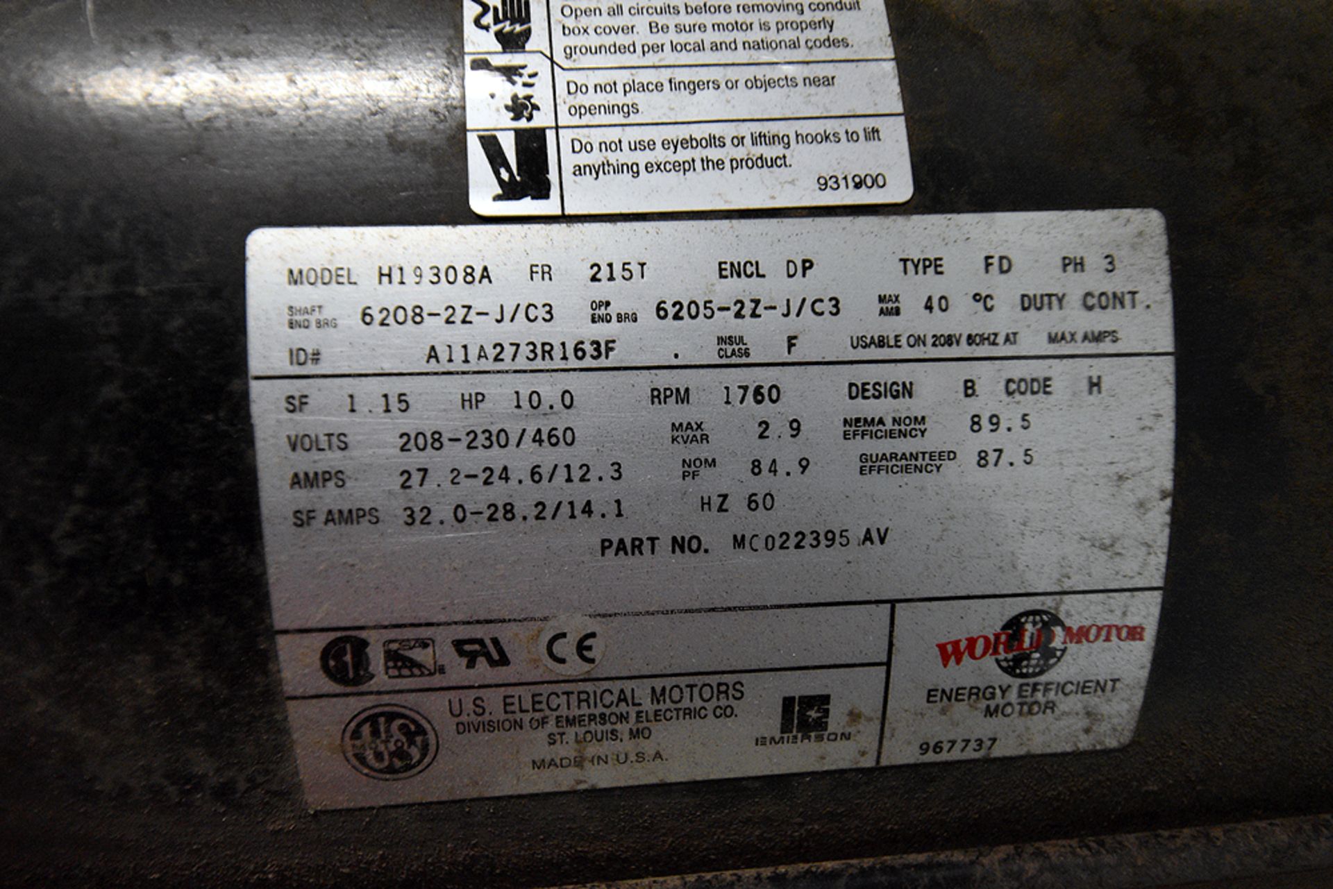 Speedaire model 5F233B cast iron series air compressor, s/n L12/5/97/00774, w/ 10 H.P. motor, w/ 120 - Image 5 of 5