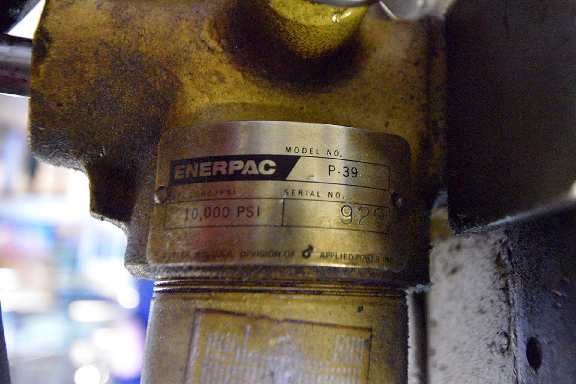 Enerpac hydraulic press, w/ model RC106/0C5, 10 ton cylinder, w/ stand/cabinet - Image 4 of 6