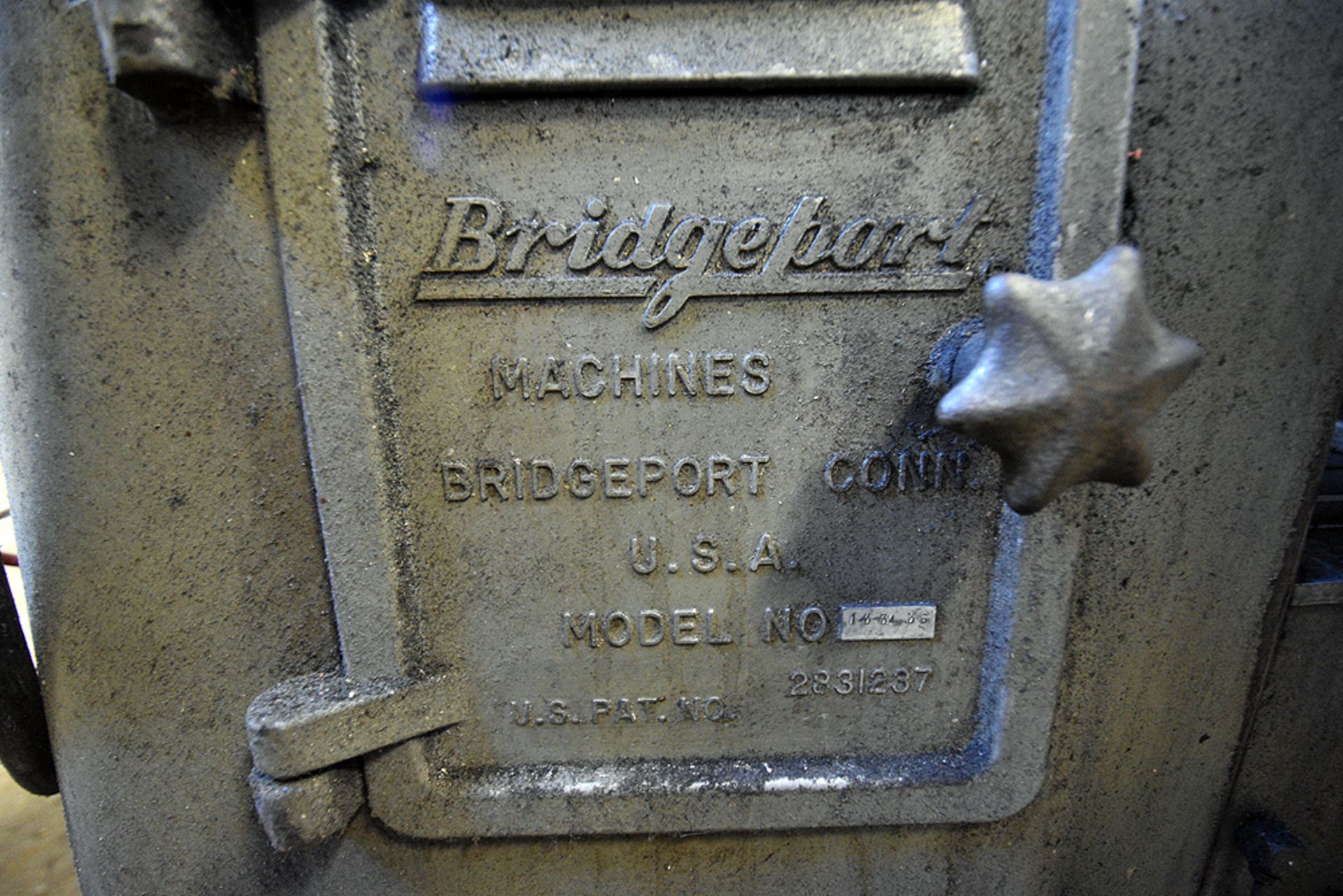 Bridgeport vertical milling machine, s/n 12BR-133436, w/ 1 ½ H.P. head, s/n J116769, w/ 9” x 42” T- - Image 7 of 12