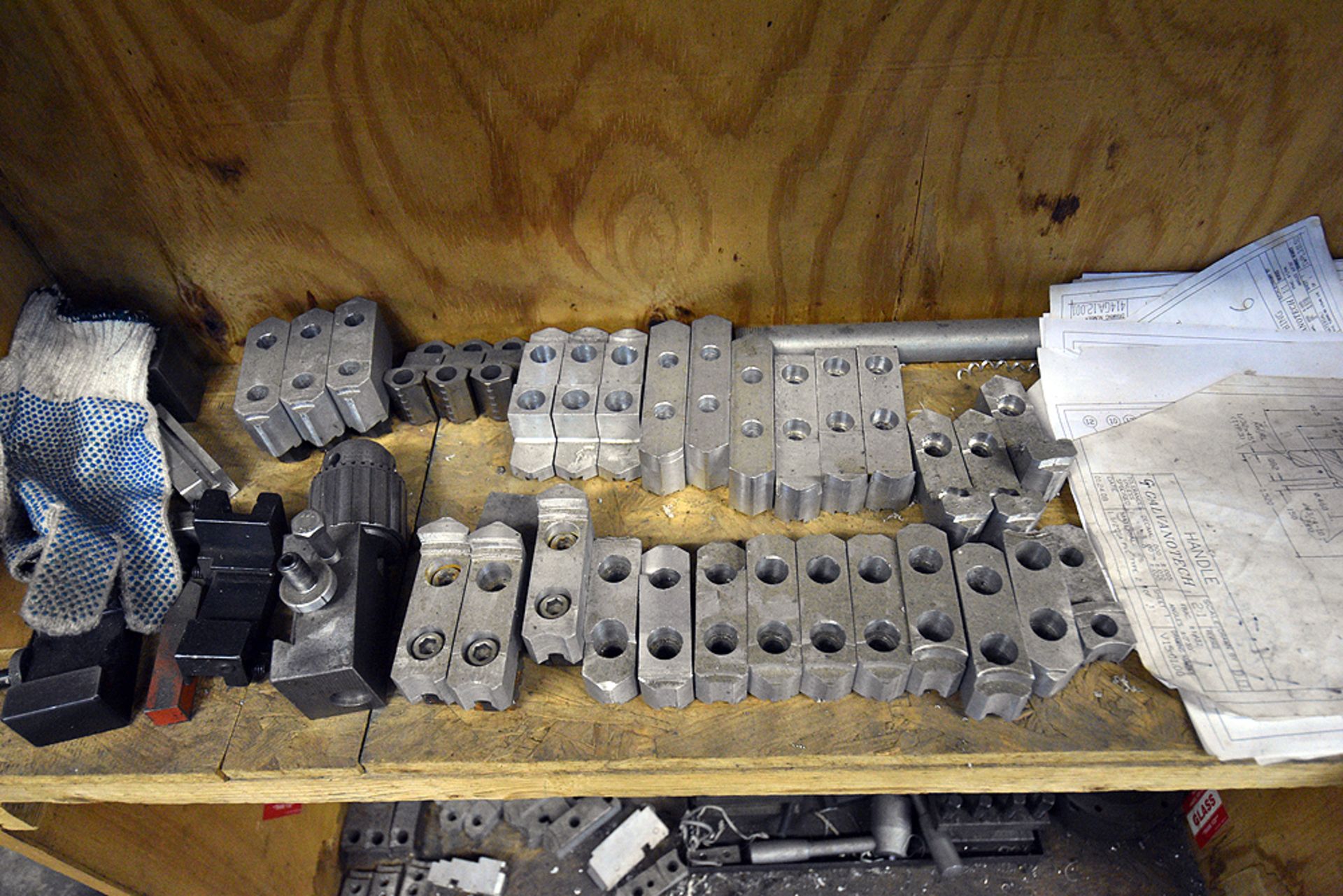 Contents of Work Area (Ass't Chucks, Drill Bits, Bench Vise, Arbor Press, Cabinet, Work Benches, - Image 6 of 15