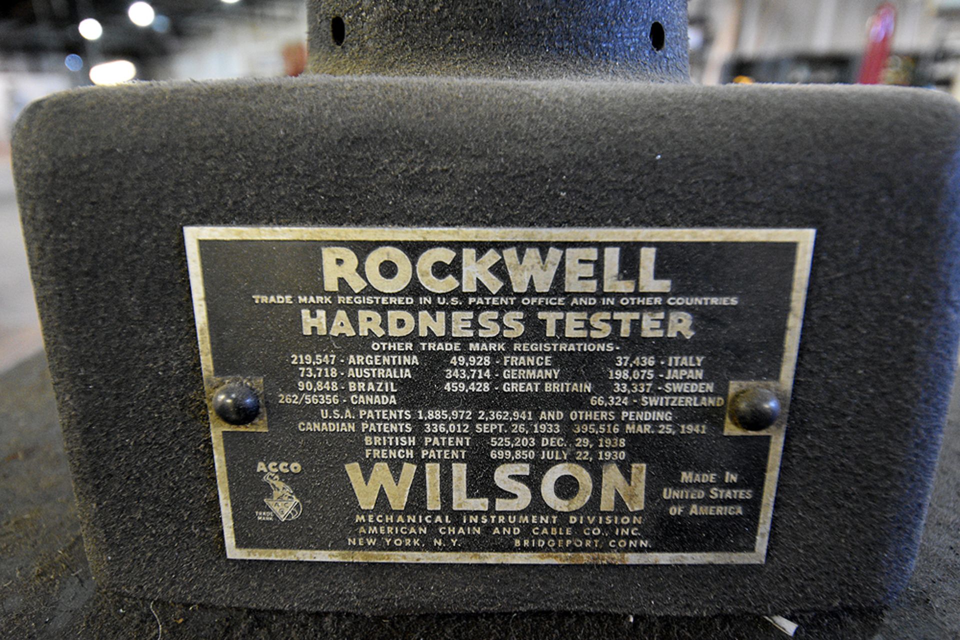 Rockwell Wilson model 30UR hardness tester, s/n 169 w/ stand - Image 4 of 5