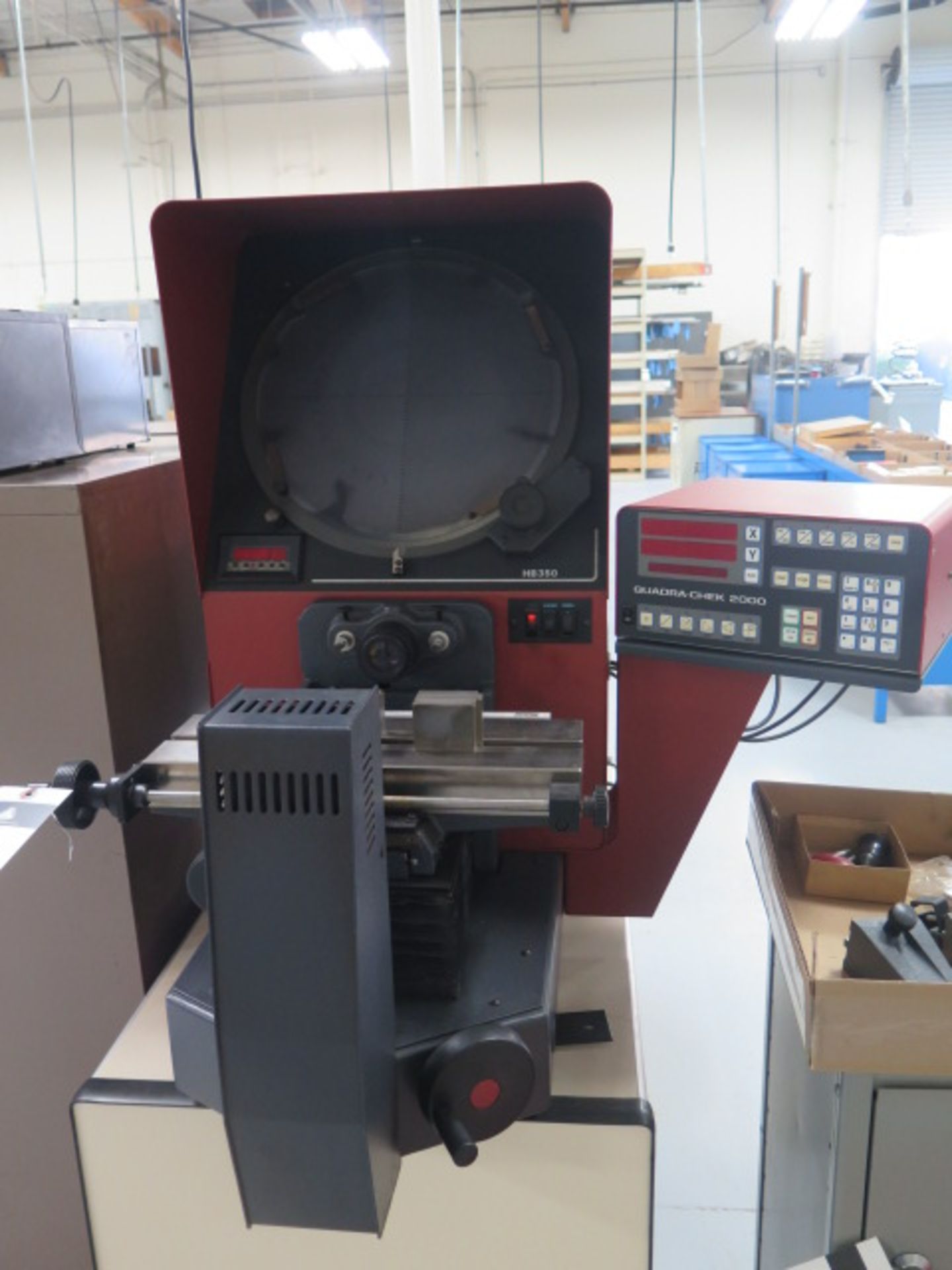 Starrett Sigma HB350 14” Optical Comparator s/n 1471 w/ Quadra-Chek 2000Programmable DRO, Digital