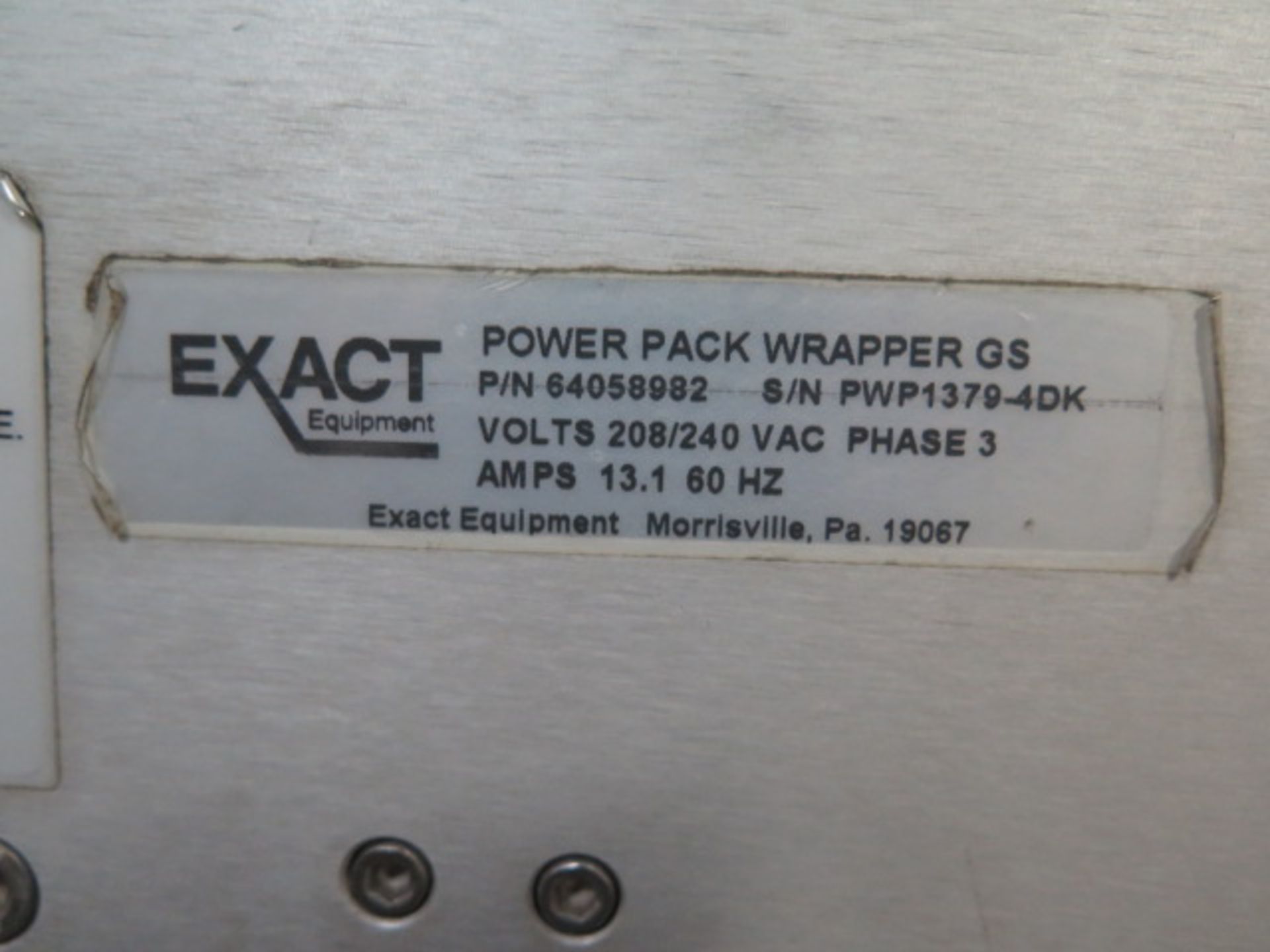 Exact Equipment “Power Pack Wrapper GS” Tray Packaging Machine s/n WPF1379-4DK w/ Digitap - Image 9 of 9