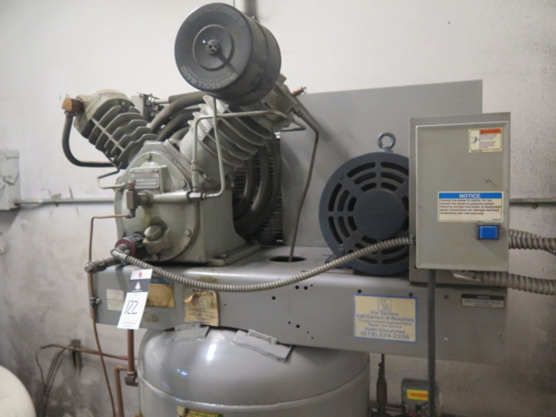 Ingersoll Rand T30 10Hp Vertical Air Compressor s/n 30T-889067 w/ 2-Stage Pump, 80 Gallon Tank - Image 3 of 5
