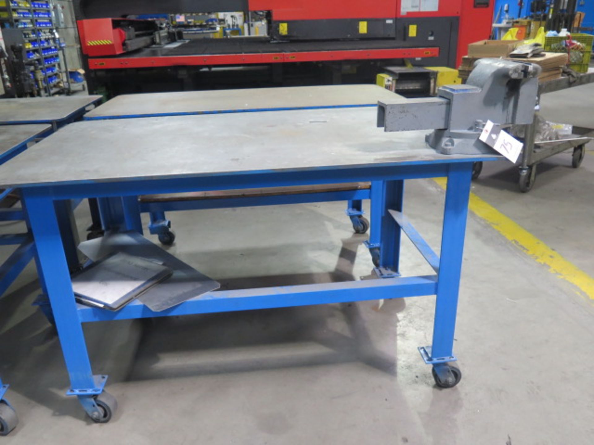 36" x 60" Rolling Welding Table w/ Wilton 8" Bench Vise - Image 2 of 3
