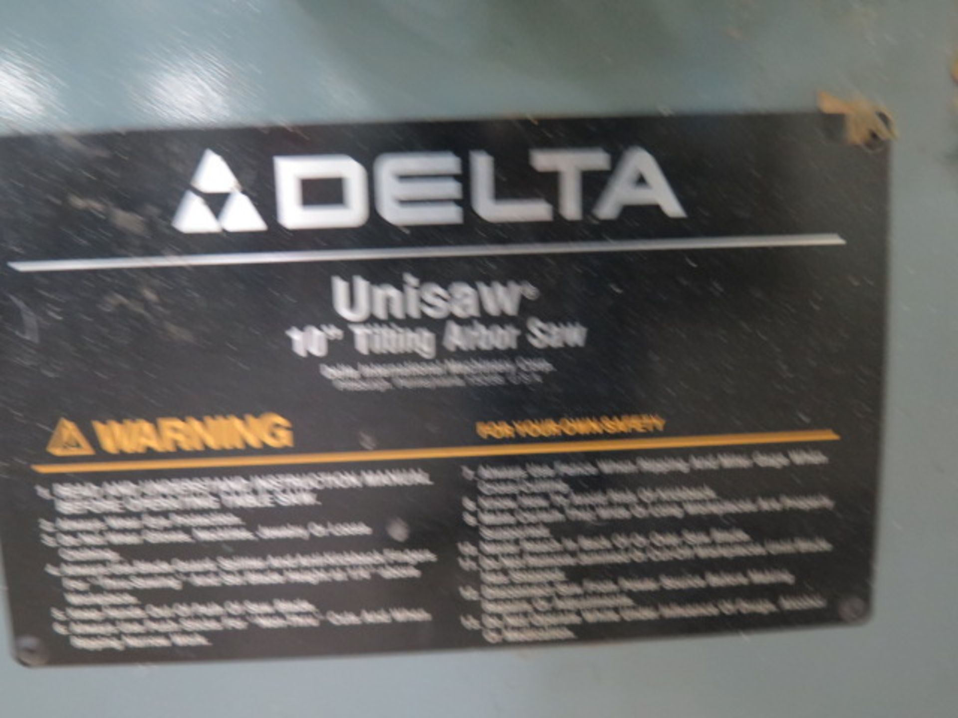 Delta “Unisaw” 10” Tilting Arbor Table Saw w/ Extended Work Table, Delta “Unifence” Fence System - Image 4 of 4