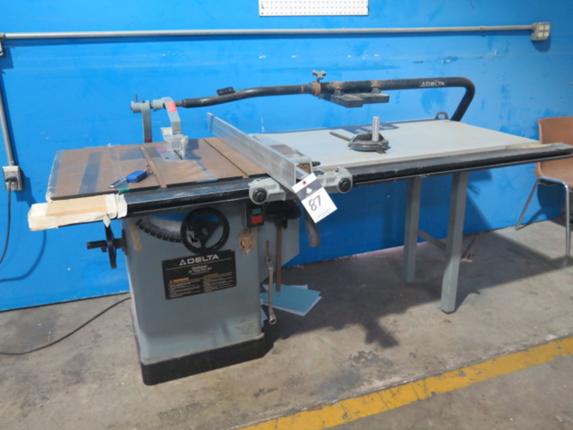 Delta “Unisaw” 10” Tilting Arbor Table Saw w/ Extended Work Table, Delta “Unifence” Fence System