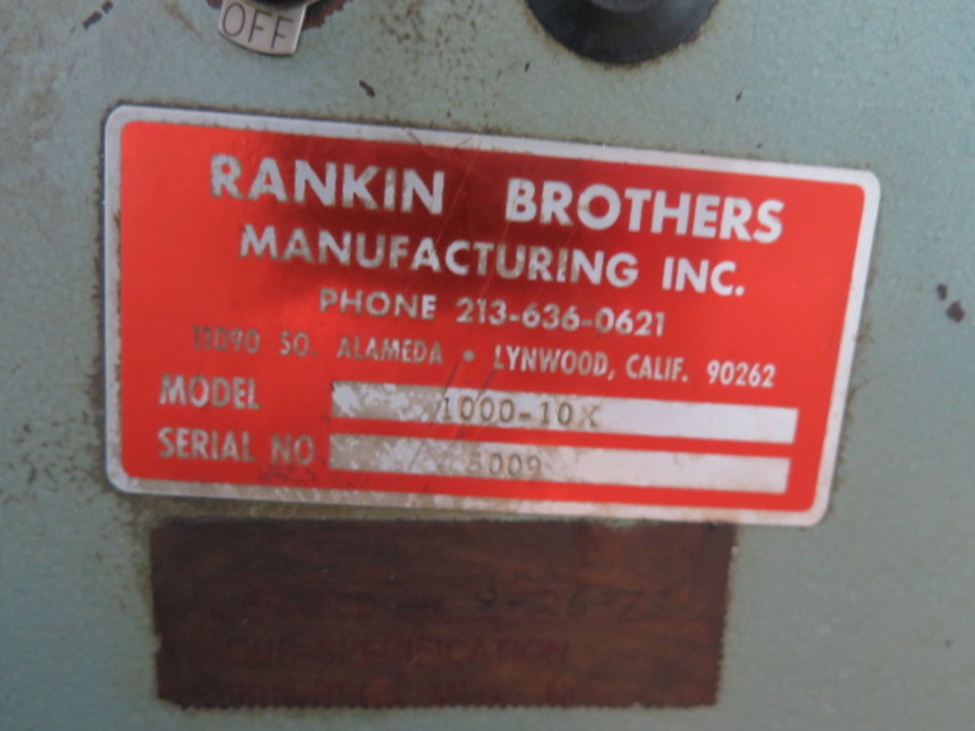 Rankin Brothers 10" Bench Model Optical Comparator w/ Digital Indicator Readouts - Image 5 of 5