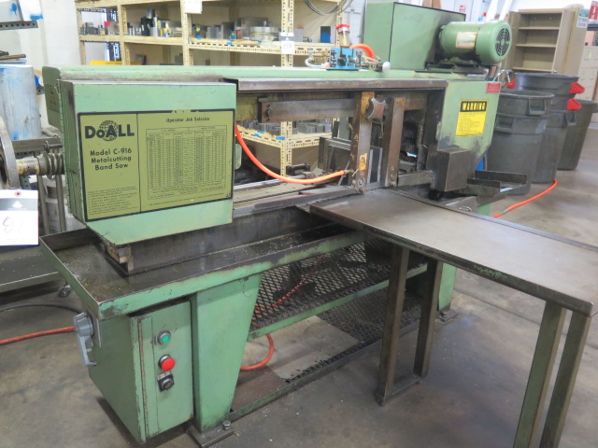 DoAll C-916 9" Horizontal Band Saw s/n 438-871464 w/ Speed Clamping, Coolant, Material Stand - Image 2 of 8