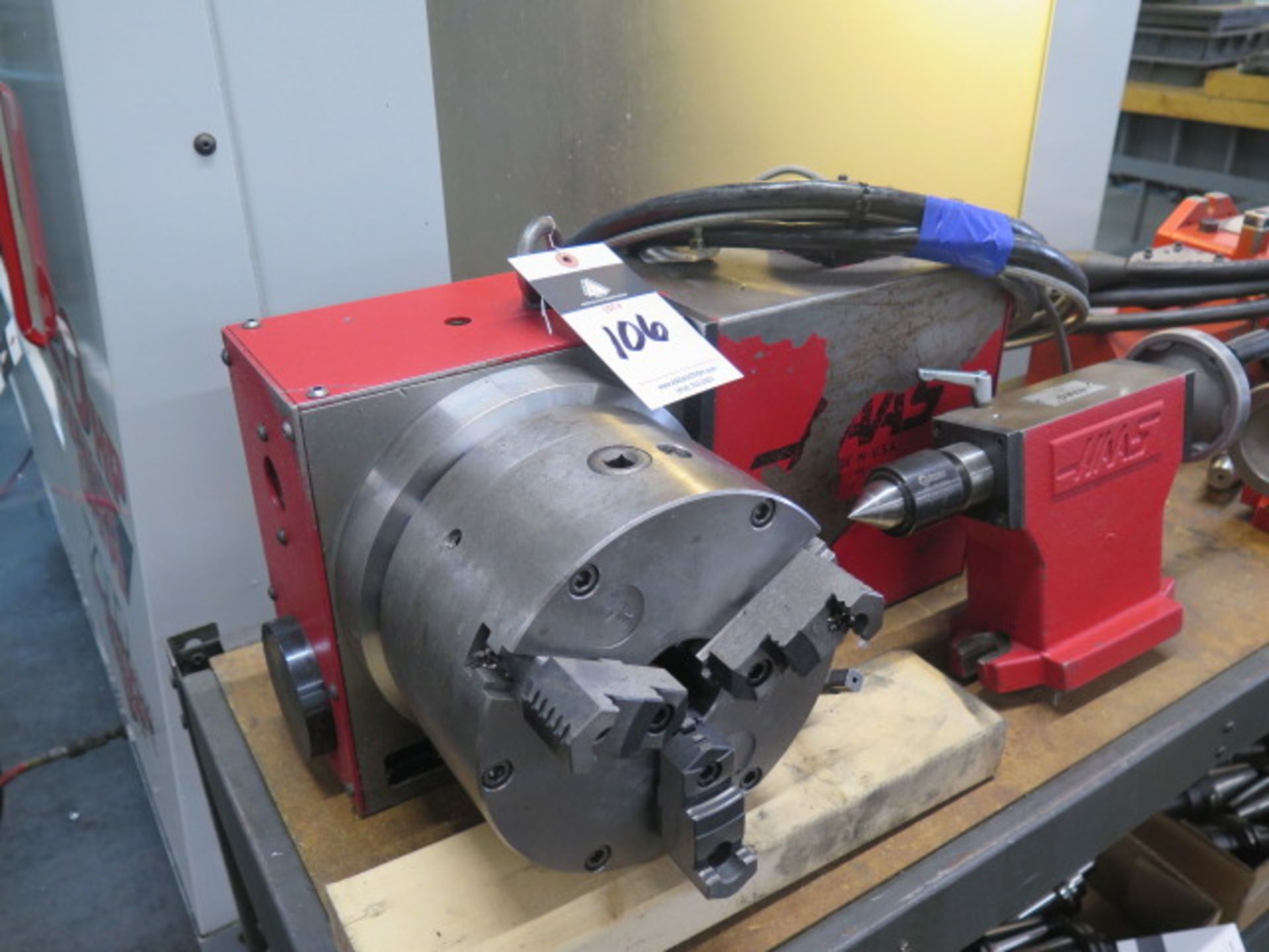 Haas 4th Axis 8” Rotary Head w/ 8” 3-Jaw Chuck and Mill Center - Image 2 of 6