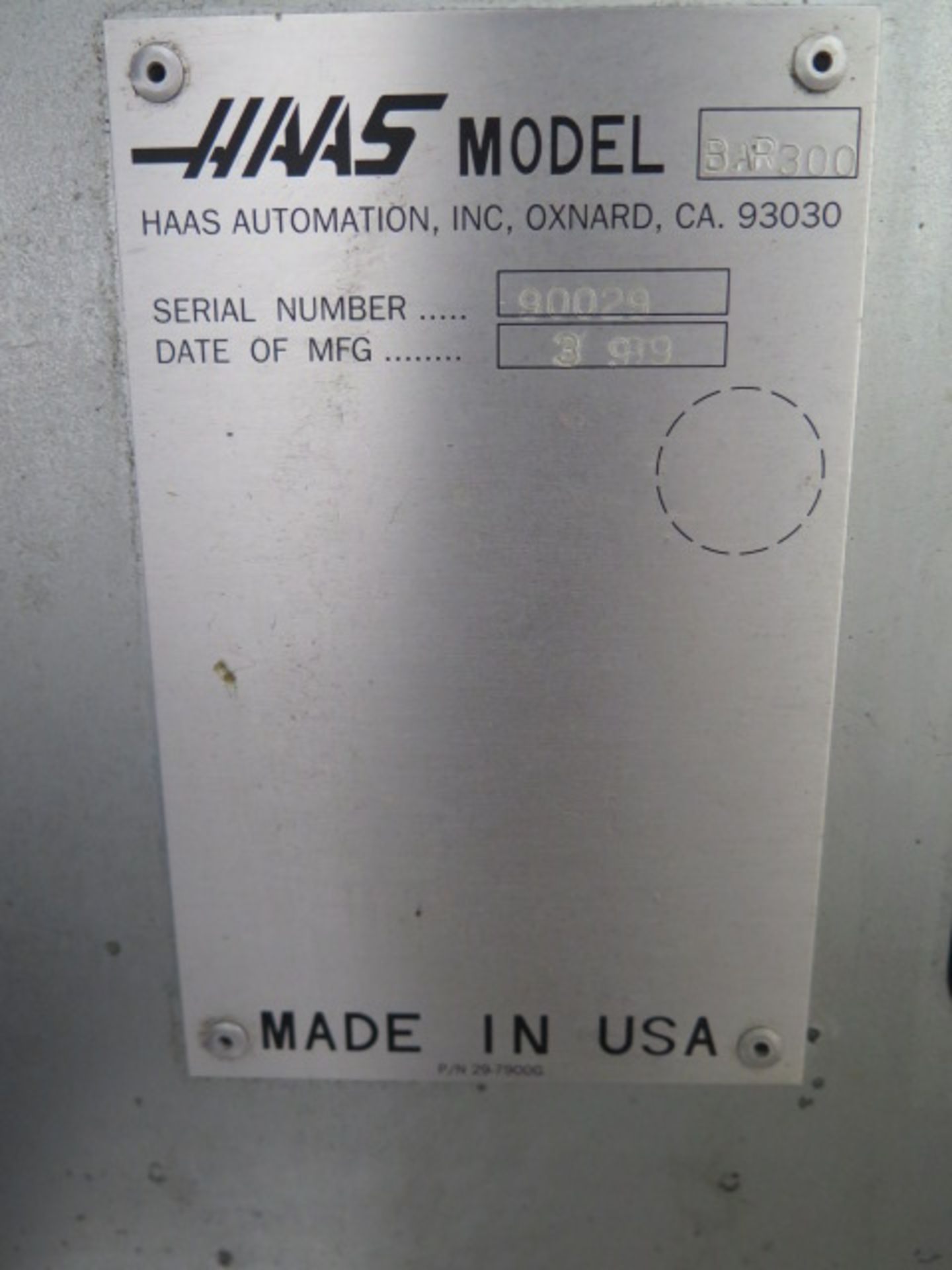 Haas Servo Bar 300 Automatic Bar Loader / Feeder s/n 90029 - Image 7 of 7