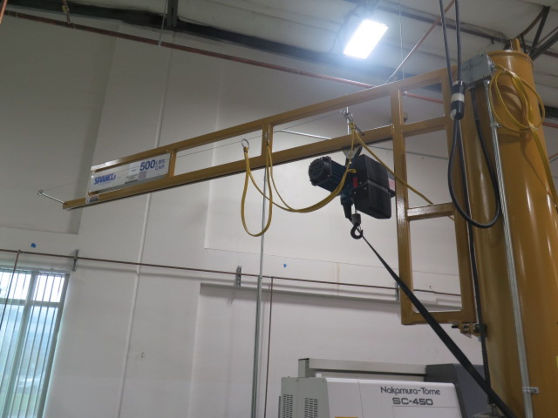 Spanco 500 Lb Cap Floor Mounted Jib Hoist w/ Demag Electric Hoist - Image 2 of 5