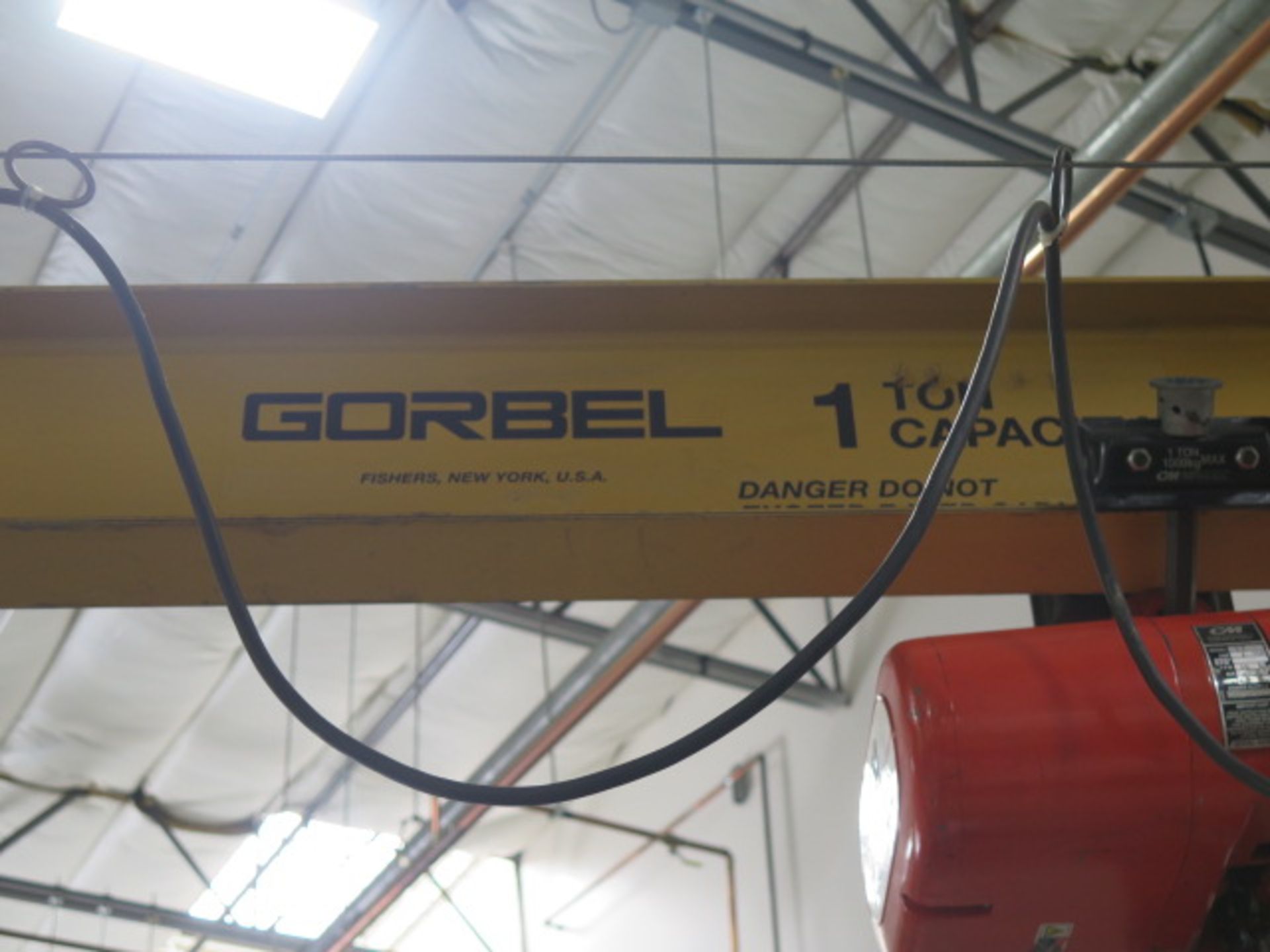 Gorbel 2000 Lb Cap Floor Mounted Jib Hoist w/ CM Loadstar Electric Hoist - Image 5 of 5