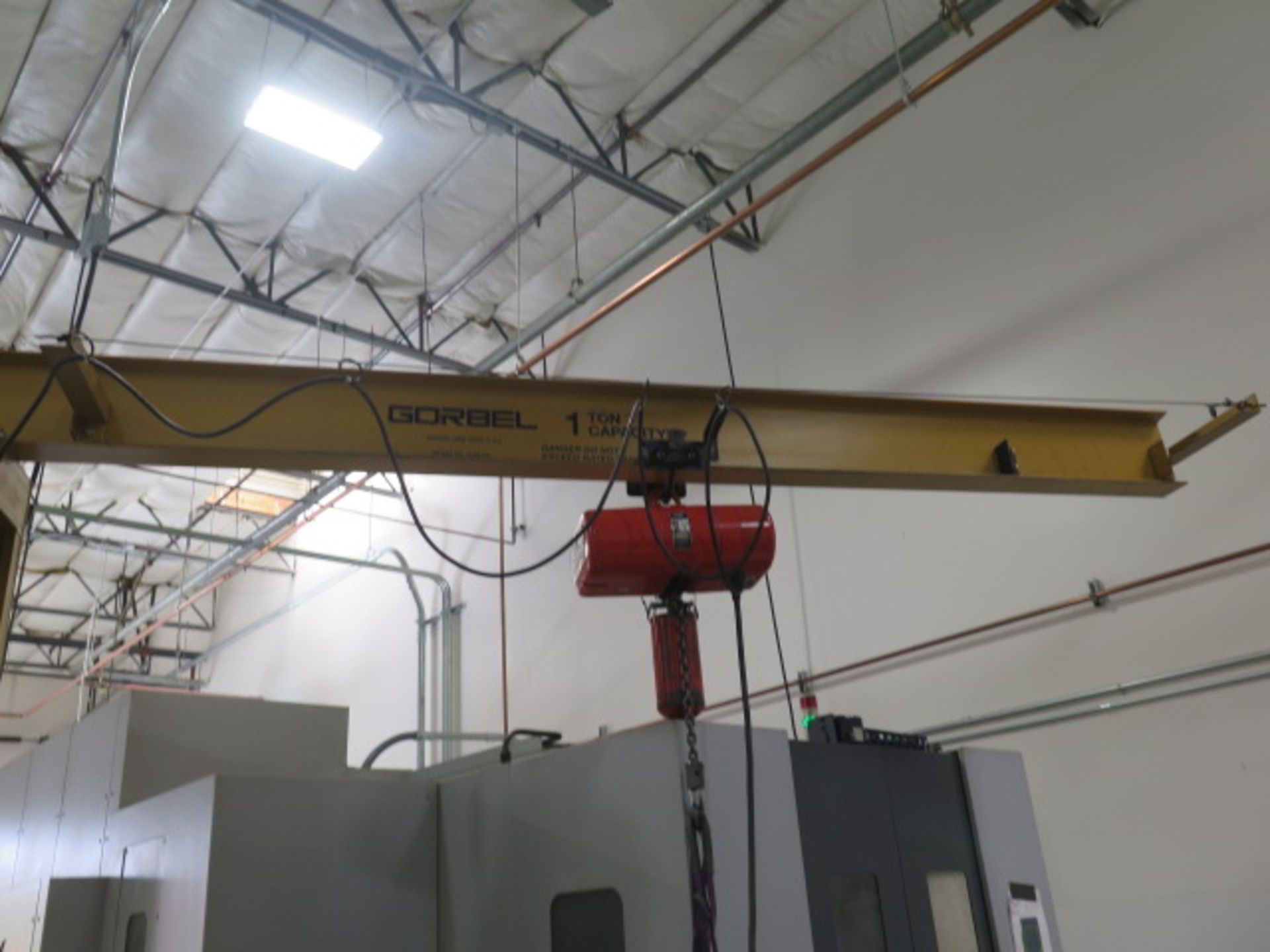 Gorbel 2000 Lb Cap Floor Mounted Jib Hoist w/ CM Loadstar Electric Hoist - Image 3 of 5