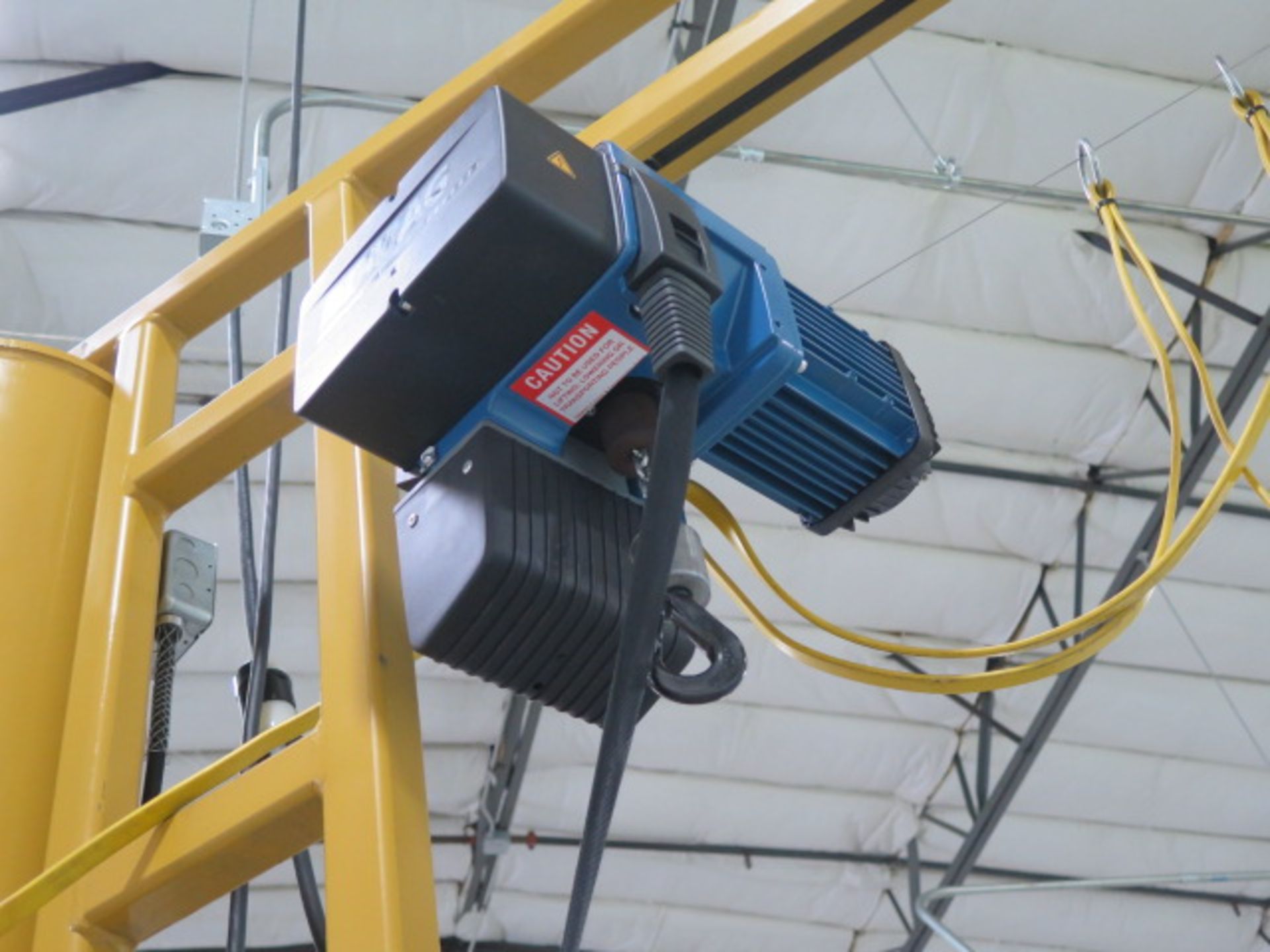 Spanco 500 Lb Cap Floor Mounted Jib Hoist w/ Demag Electric Hoist - Image 3 of 5