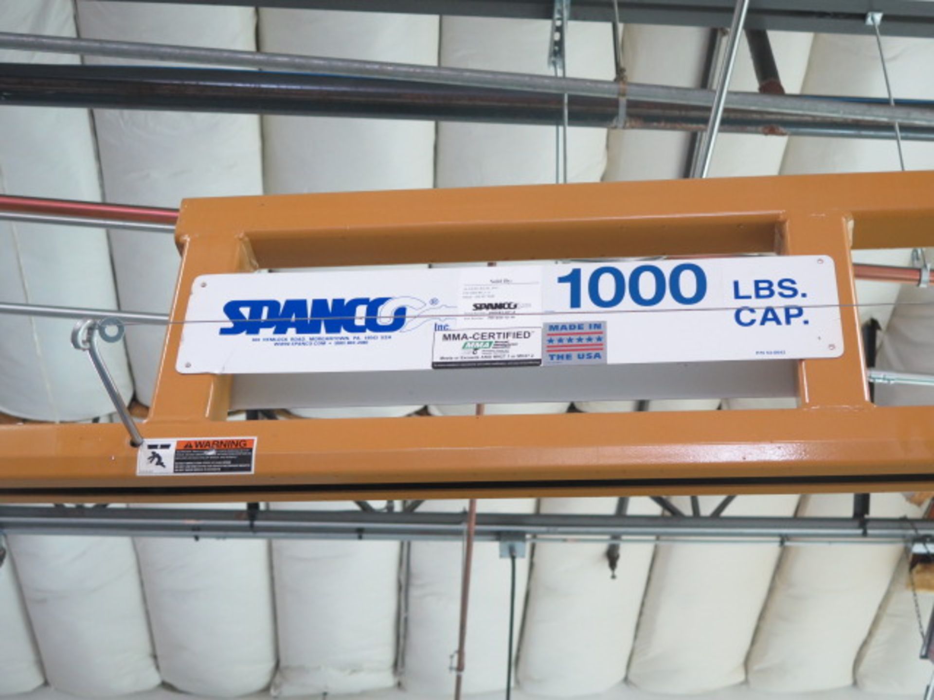 Spanco 1000 Lb Cap Floor Mounted Jib Hoist w/ Demag Electric Hoist - Image 6 of 6