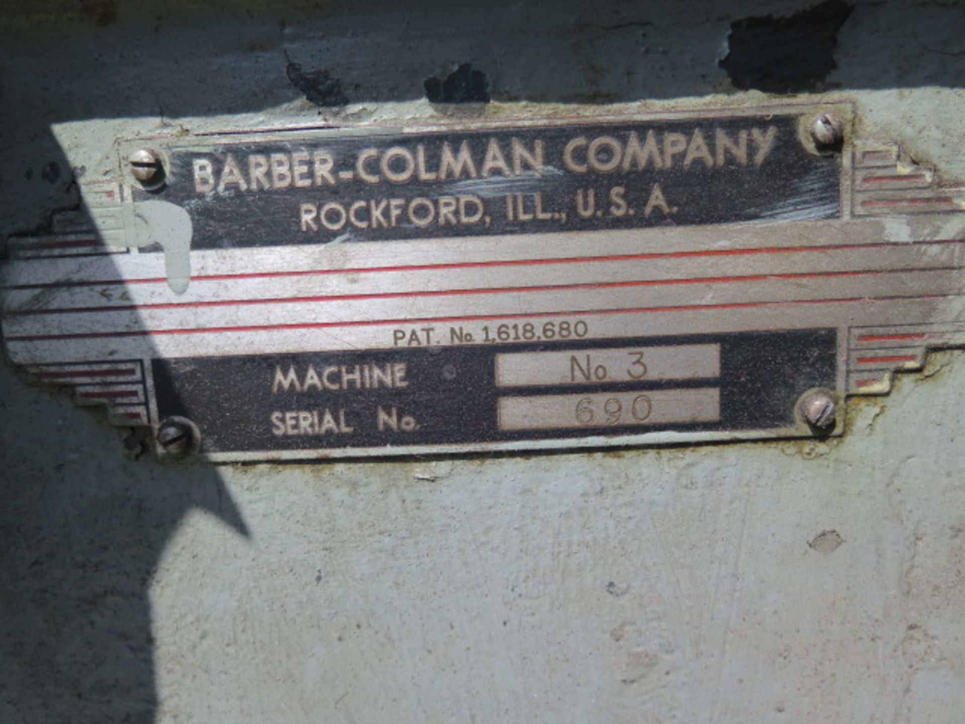 Barber-Colman No. 3 Gear Tool Grinder s/n 690 w/ Wheel Dresser - Image 7 of 7