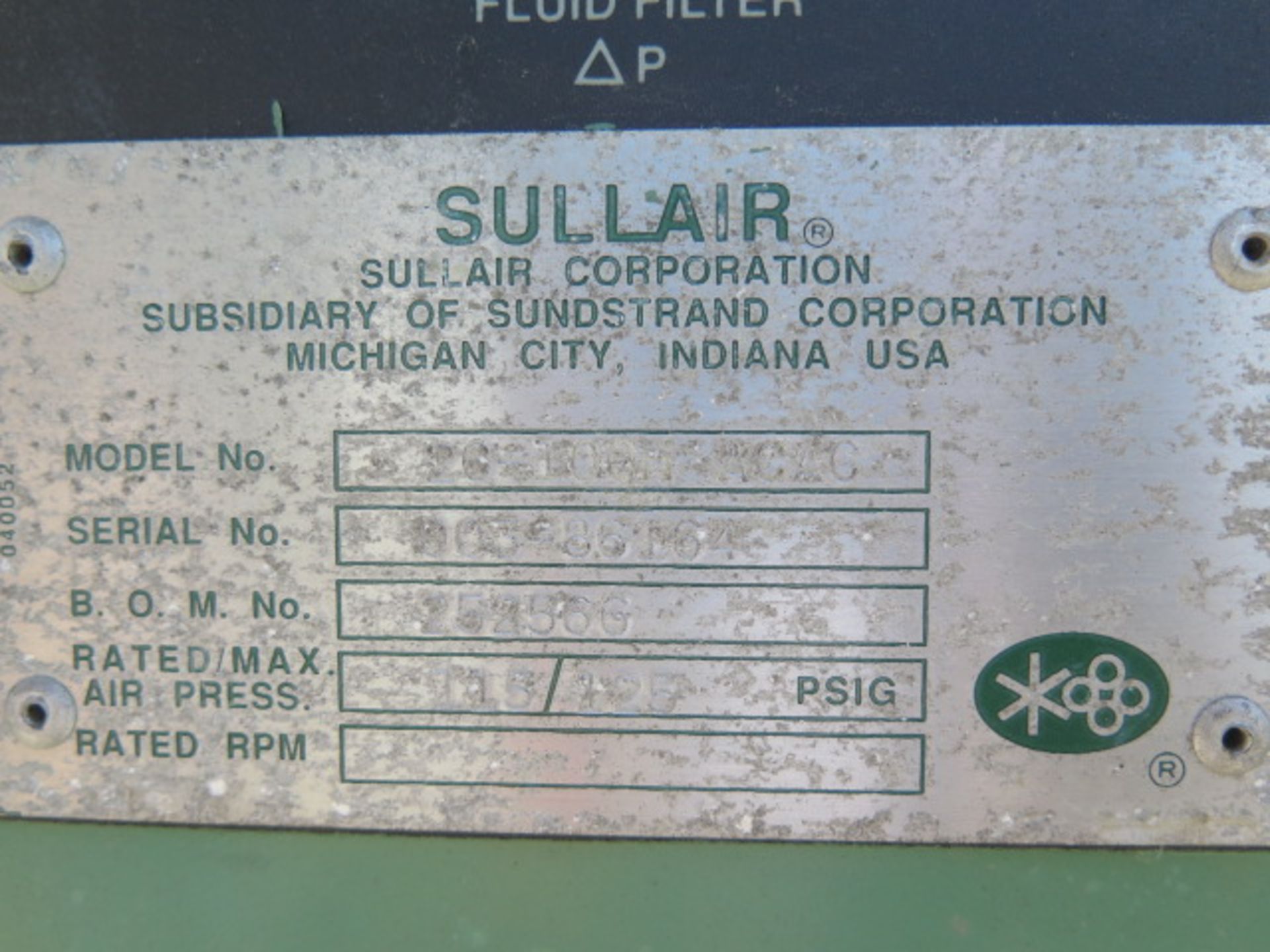 Sullair 20-100H ACAC 100Hp Rotary Screw Air Compressor s/n 003-86164 w/ Pre-Cooler - Image 7 of 7