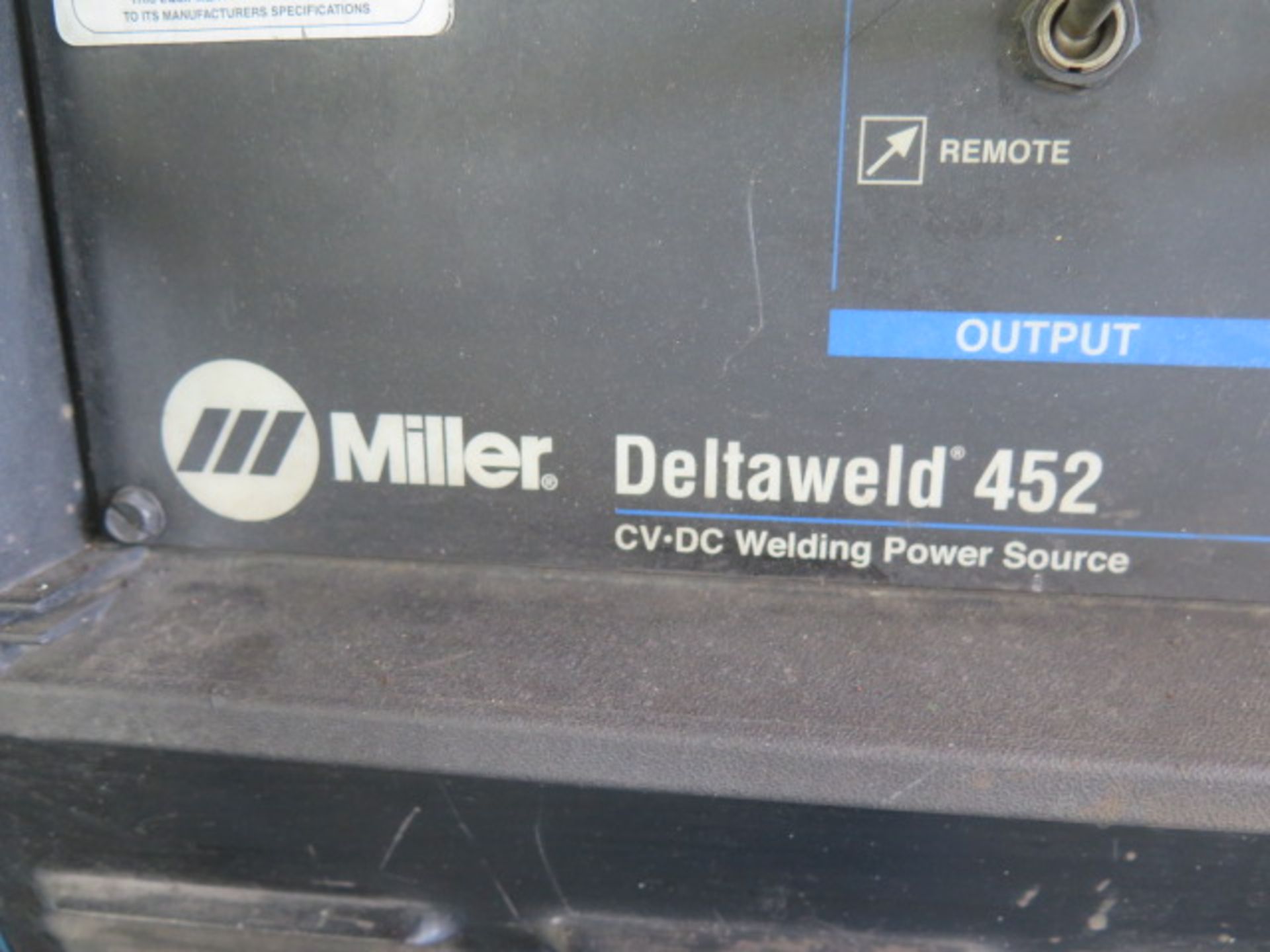 Miller Deltaweld 452 CV-DC Arc Welding Power Source s/n LH290068C w/ Miller 70 Series Wire Feeder - Image 5 of 5