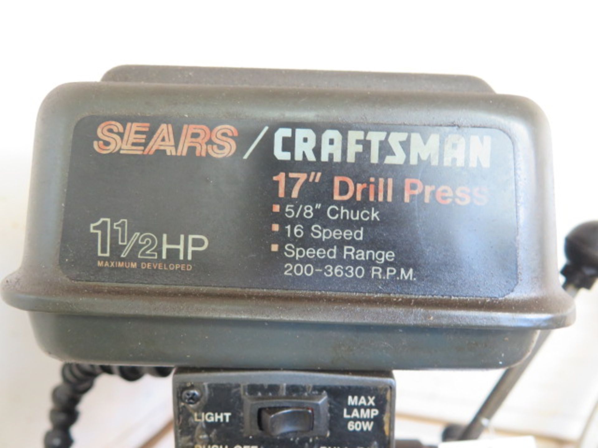 Sears/Craftsman 17” Pedestal Drill Press - Image 3 of 3