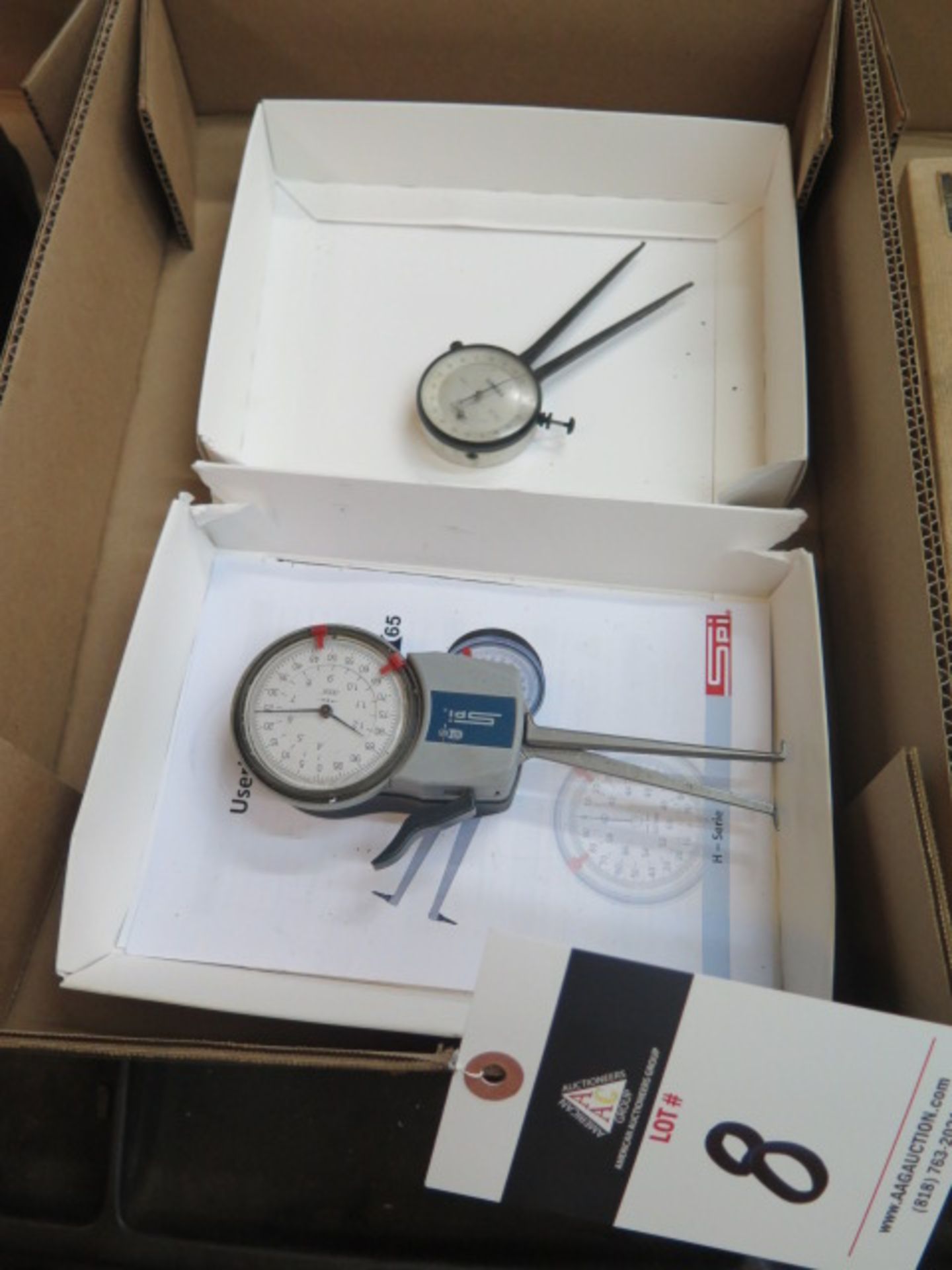 SPI .4"-1.2" Dial Caliper Gage and Linear 3/8"-1 3/8" Dial Caliper Gage