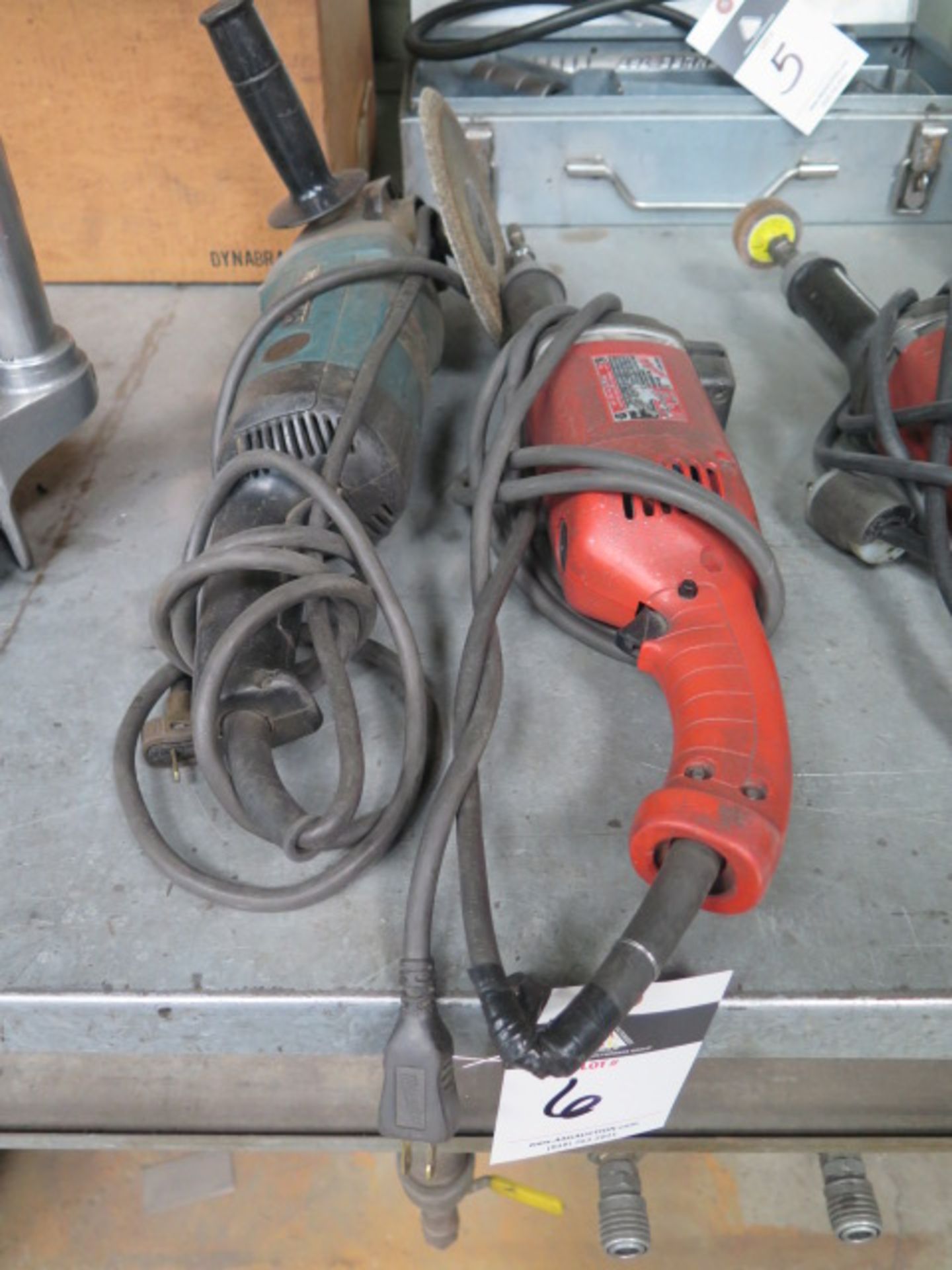 Makita Angle Grinder and Milwaukee Straight Shaft Grinder