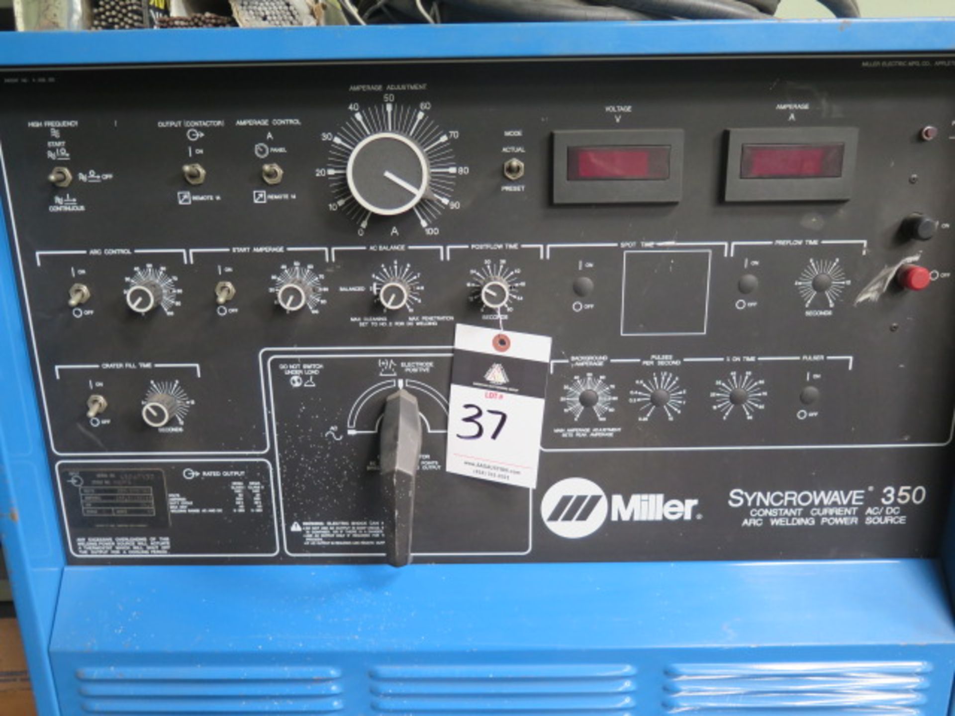 Miller Syncrowave 350 CC-AC/DC Arc Welding Power Source s/n KB067130 w/ Miller Coolmate 1A Cooling - Image 3 of 7