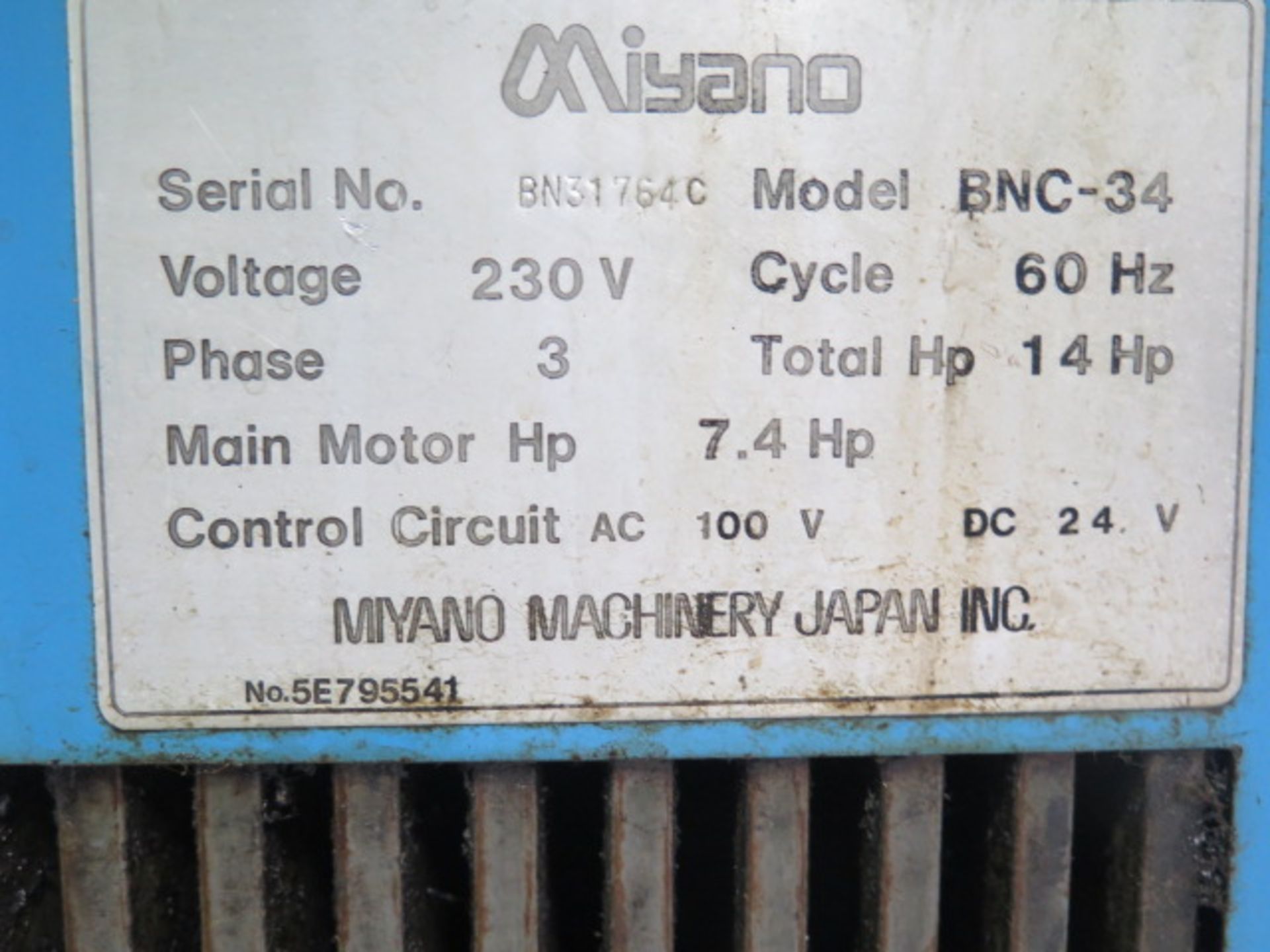 Miyano BNC-34 CNC Turning Center s/n BN31764C w/ Fanuc Ststem 10TE Controls, 6-Station Turret, - Image 11 of 11