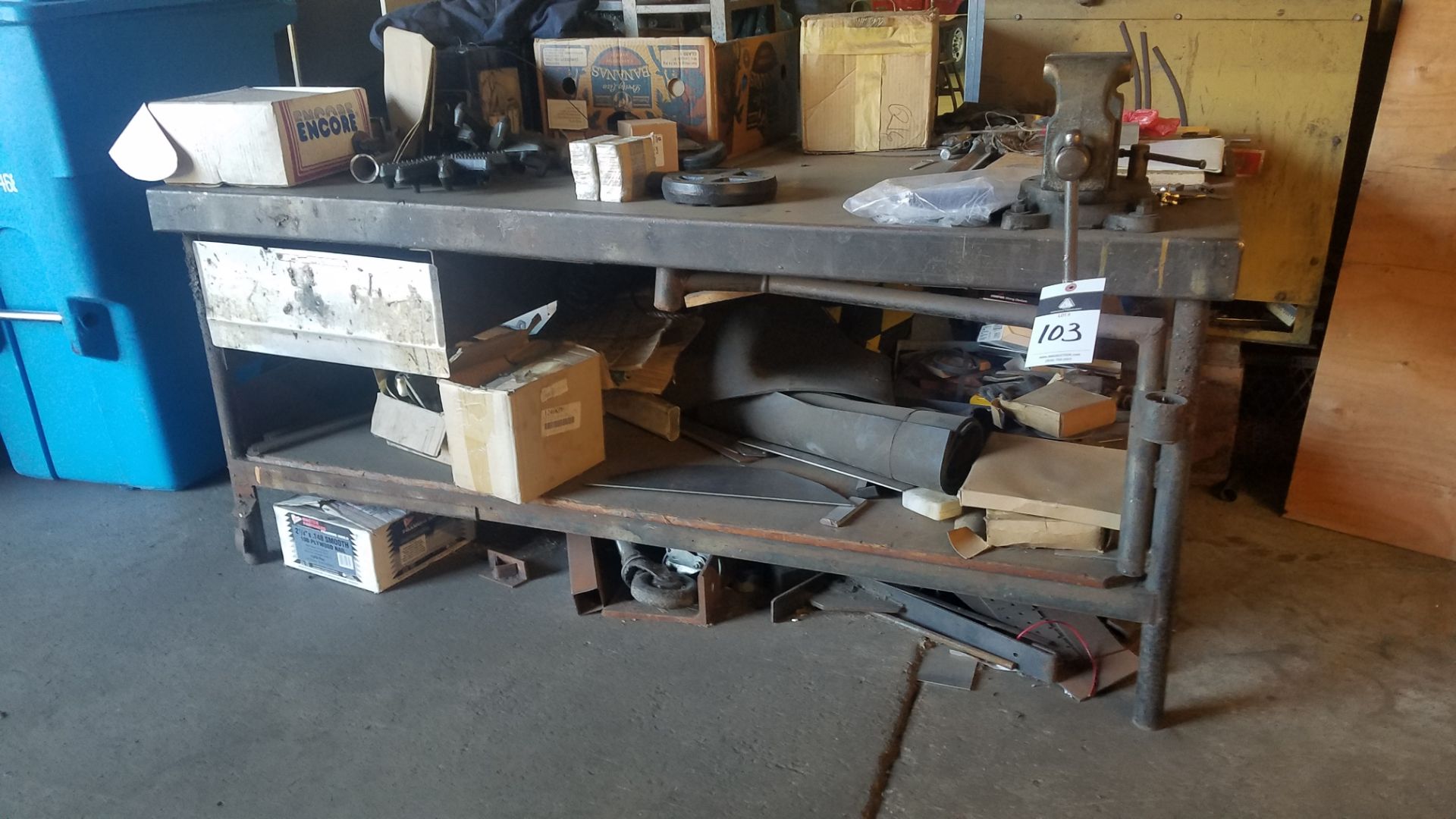 Bench Vise, Heavy Duty Work Bench and Misc