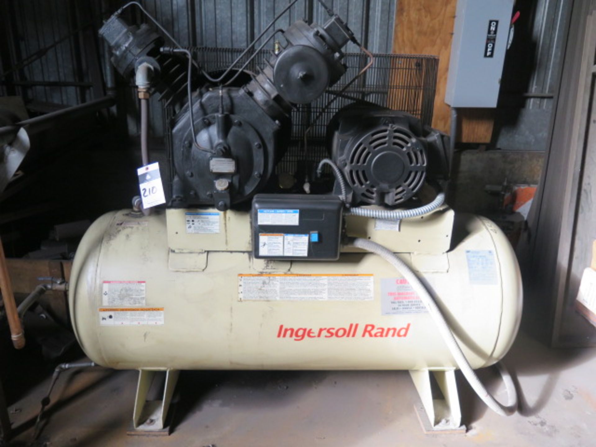 Ingersoll Rand 15Hp Horizontal Air Compressor w/ 2-Stage Pump, 120 Gallon Tank