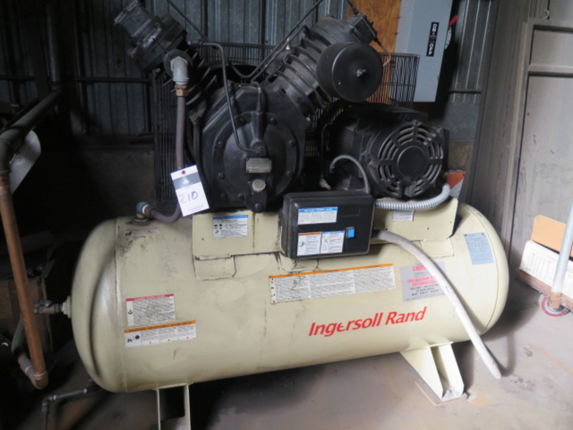 Ingersoll Rand 15Hp Horizontal Air Compressor w/ 2-Stage Pump, 120 Gallon Tank - Image 2 of 6