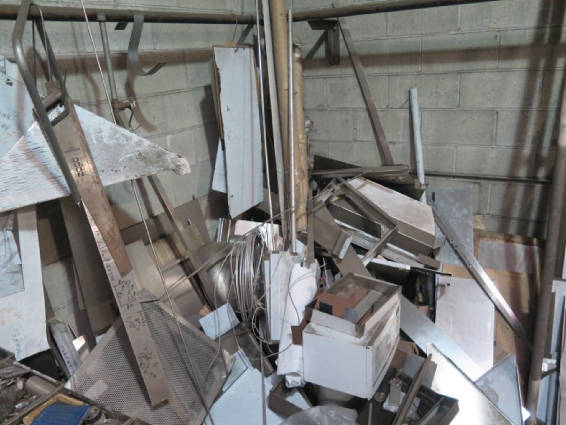 Scrap Materials on EAST Wall Including Stainless Steel, Aluminum, Galvanized and Cold Roll Sheet