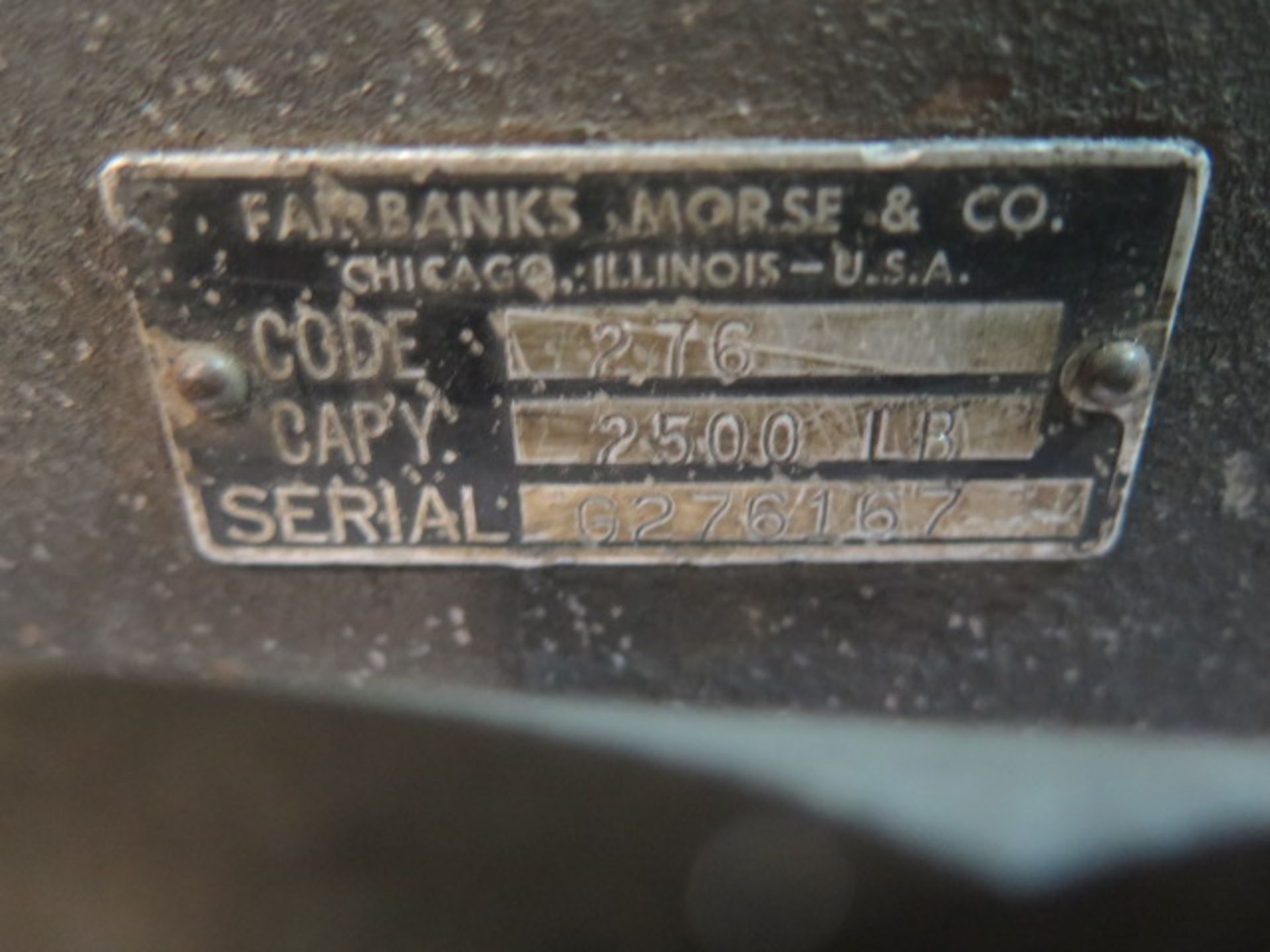 Fairbanks mdl. 276 2500 Lb Cap Balance Crane Scale - Image 6 of 6